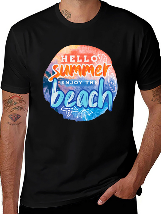 Hello Summer Beach Graphic Tee - Relaxed Fit