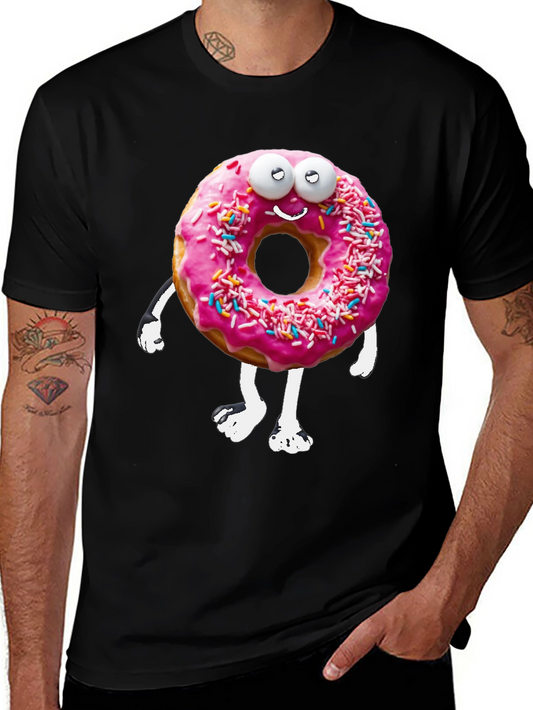 Funny Donut Cartoon Graphic Novelty T-Shirt
