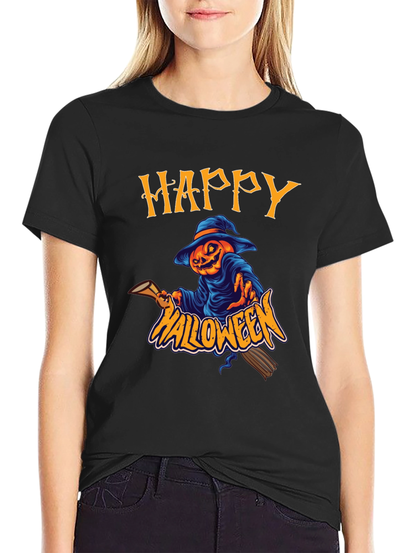 Happy Halloween Pumpkin Scarecrow T-Shirt