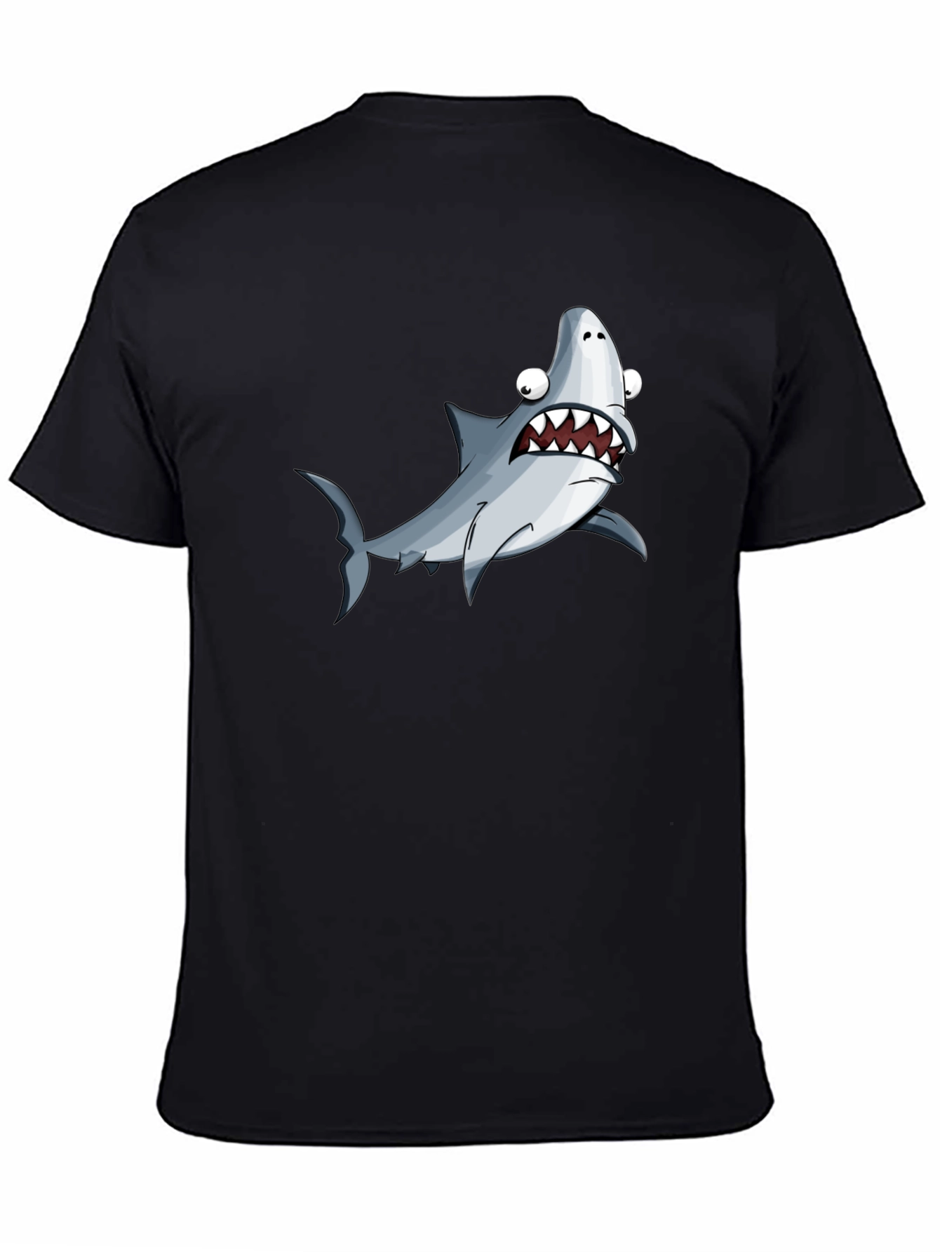 Funny Shark Graphic T-Shirt - Black Cotton Tee