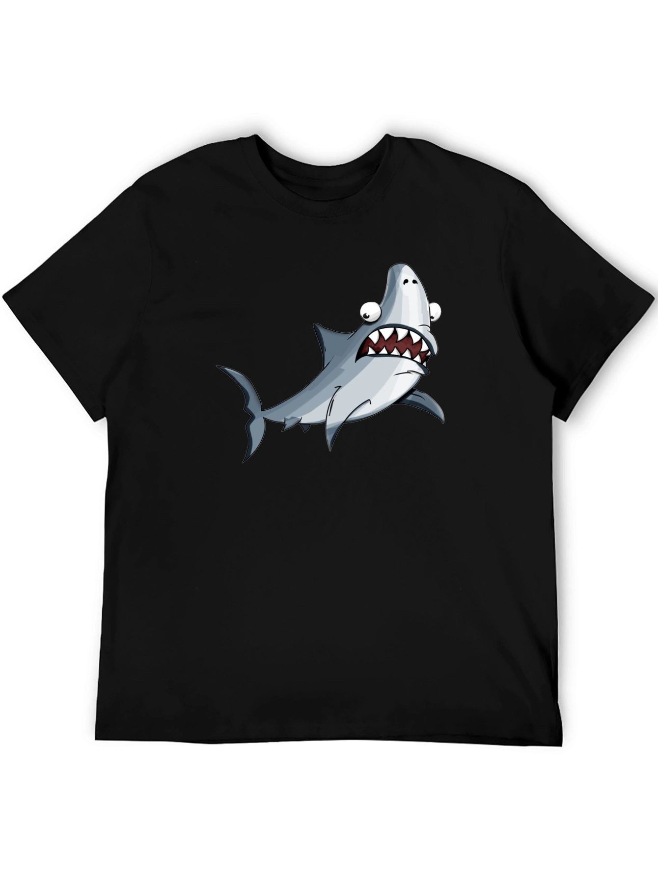 Funny Shark Graphic T-Shirt - Black Cotton Tee