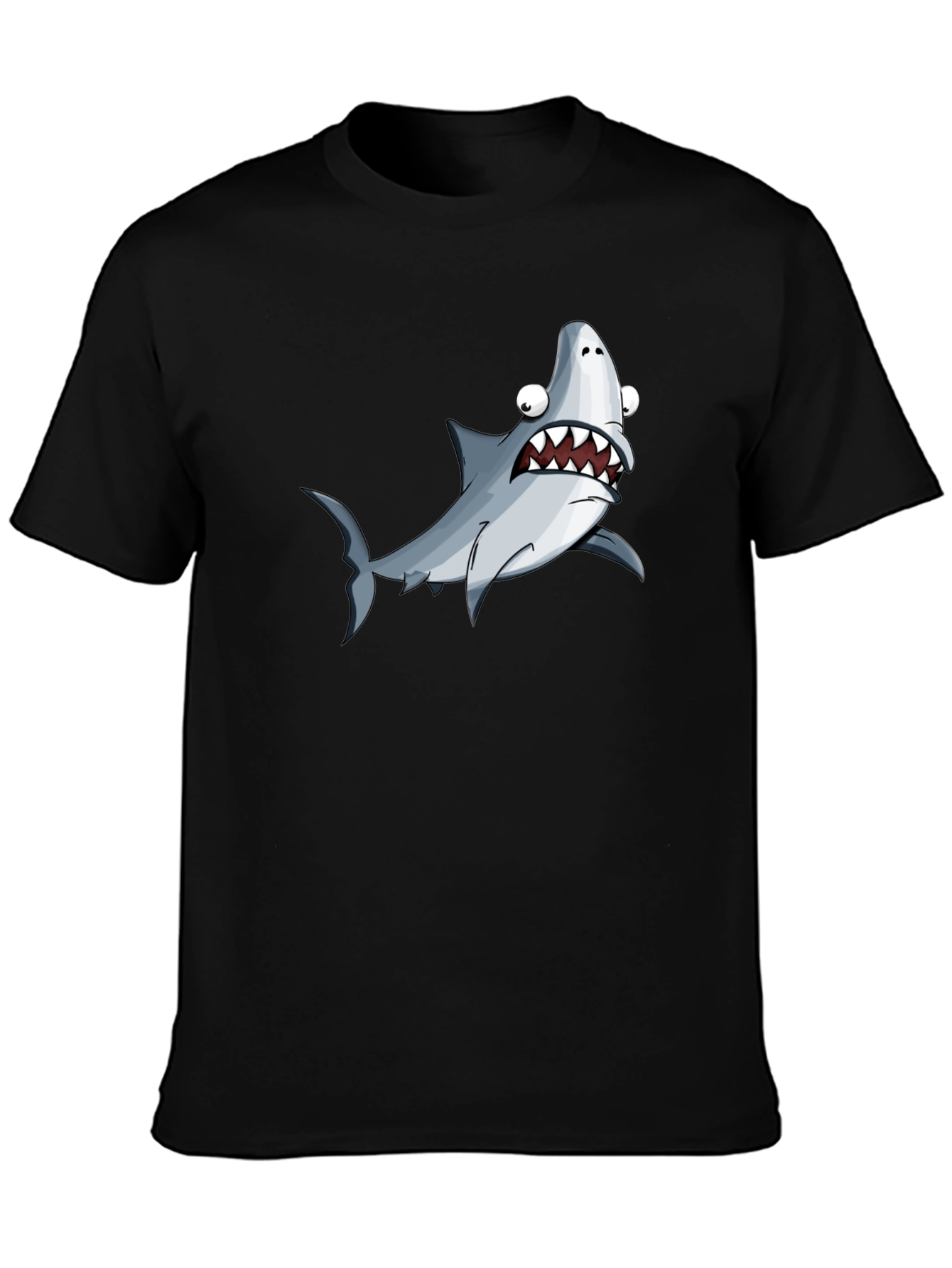 Funny Shark Graphic T-Shirt - Black Cotton Tee