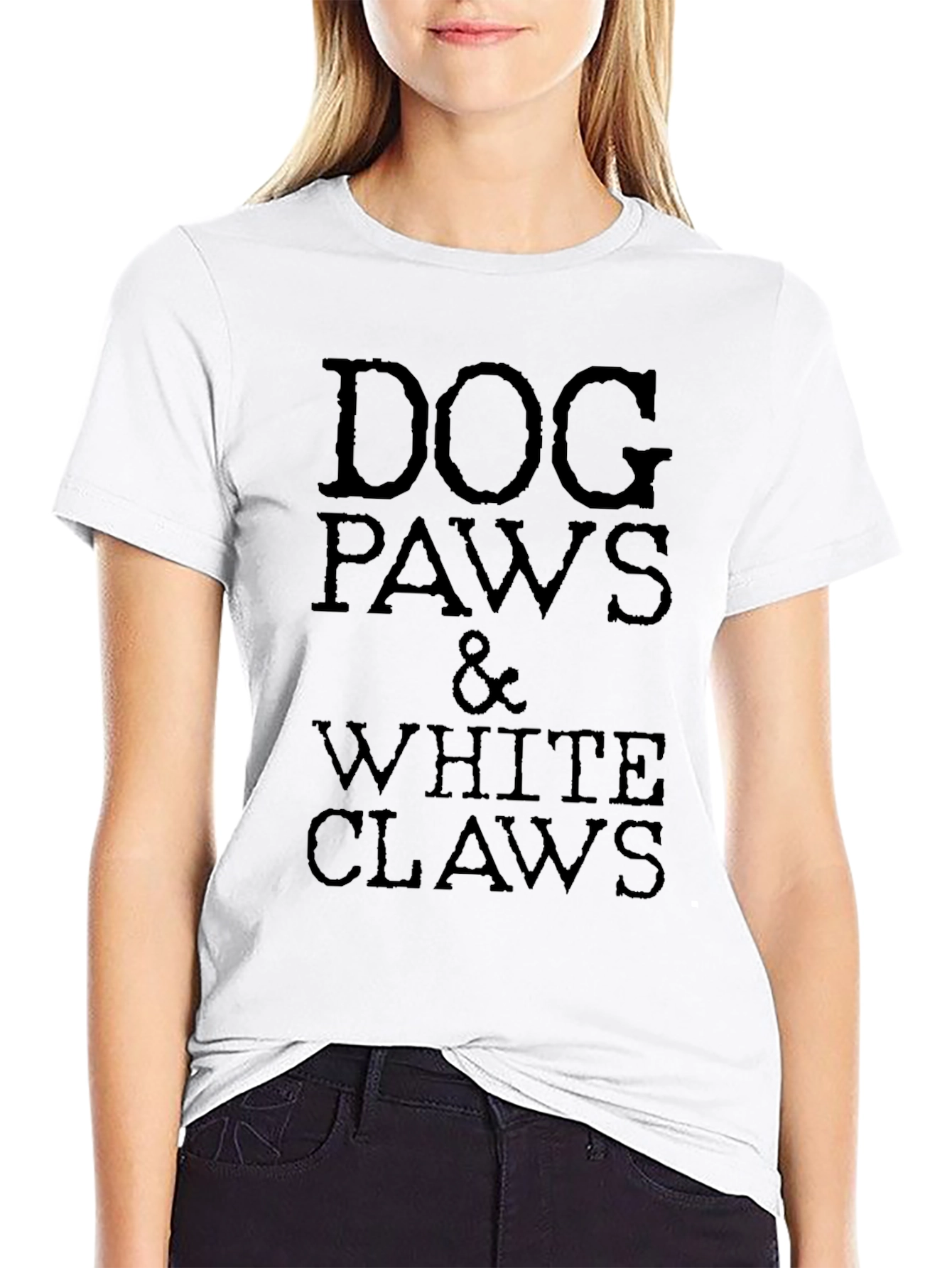 Dog Paws & White Claws Black Graphic T-Shirt