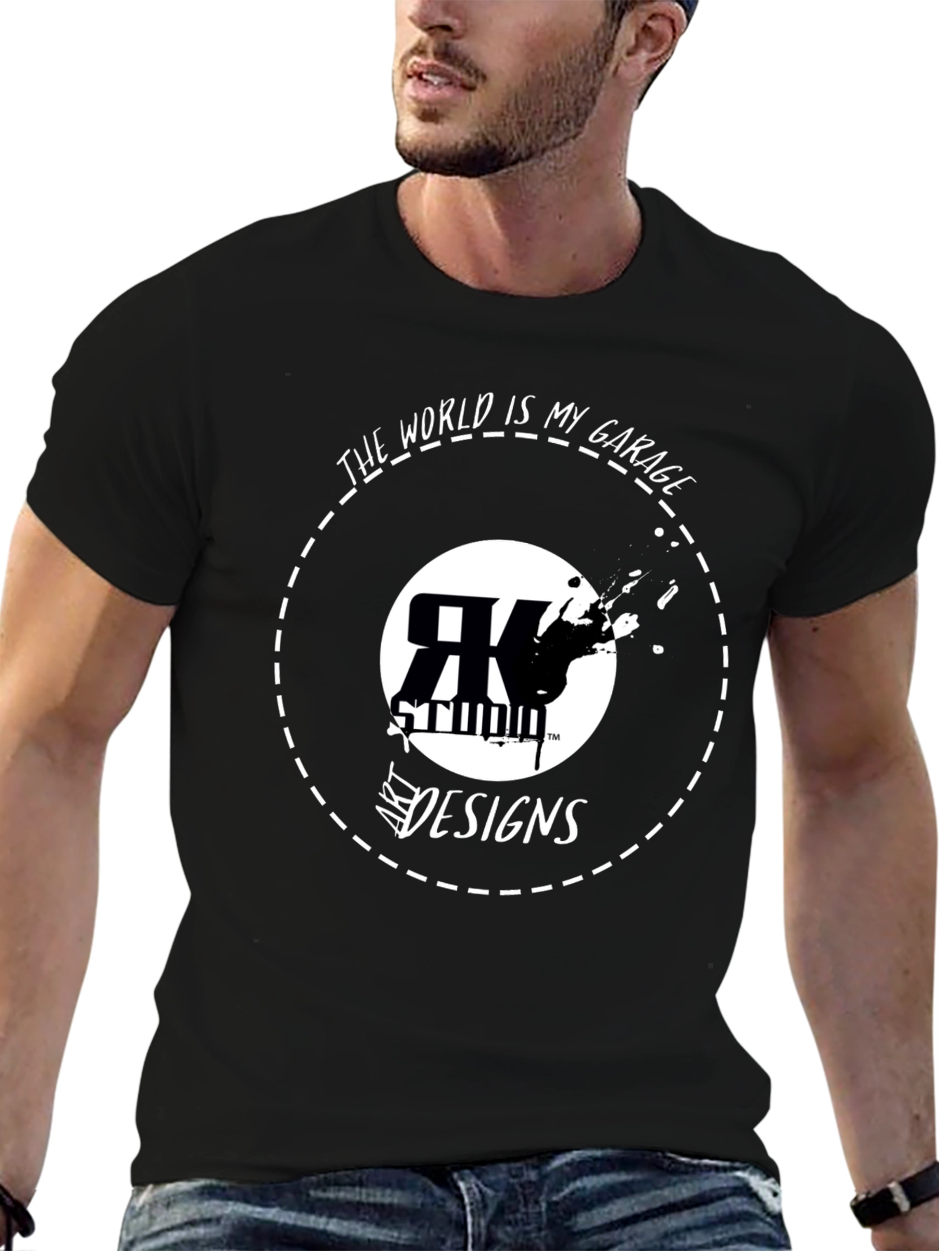 RK Studio Art Designs Black Graphic T-Shirt