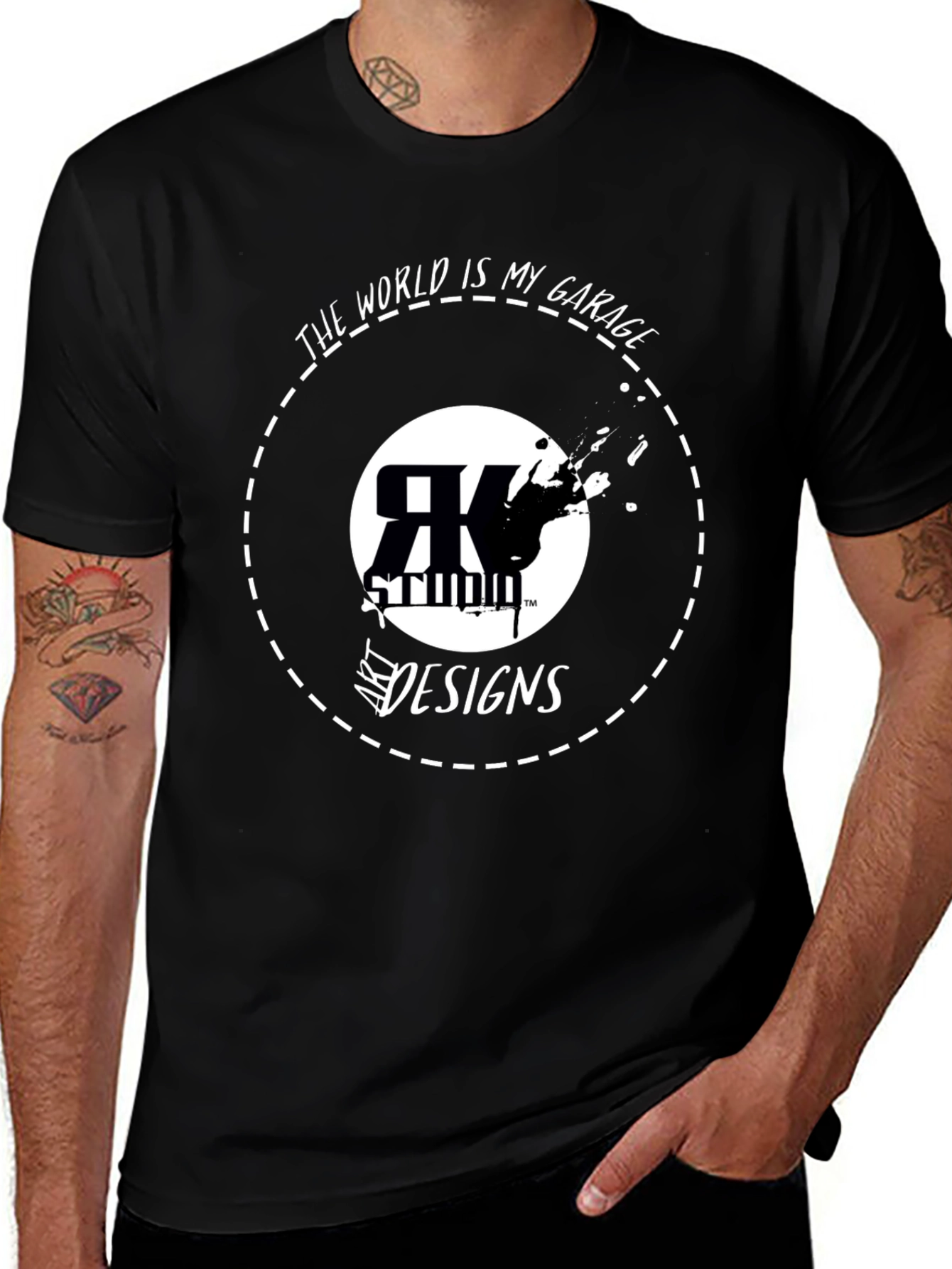 RK Studio Art Designs Black Graphic T-Shirt
