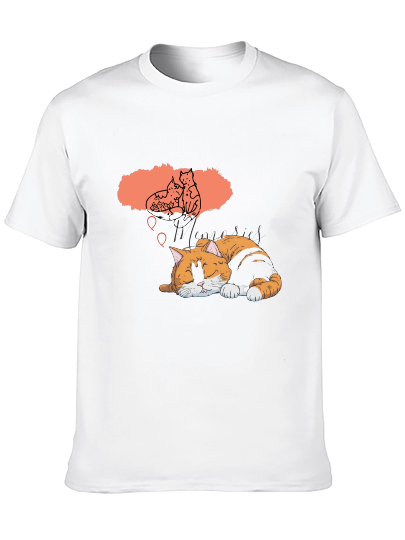 Dreaming Cat Graphic T-Shirt - Unisex Black Tee