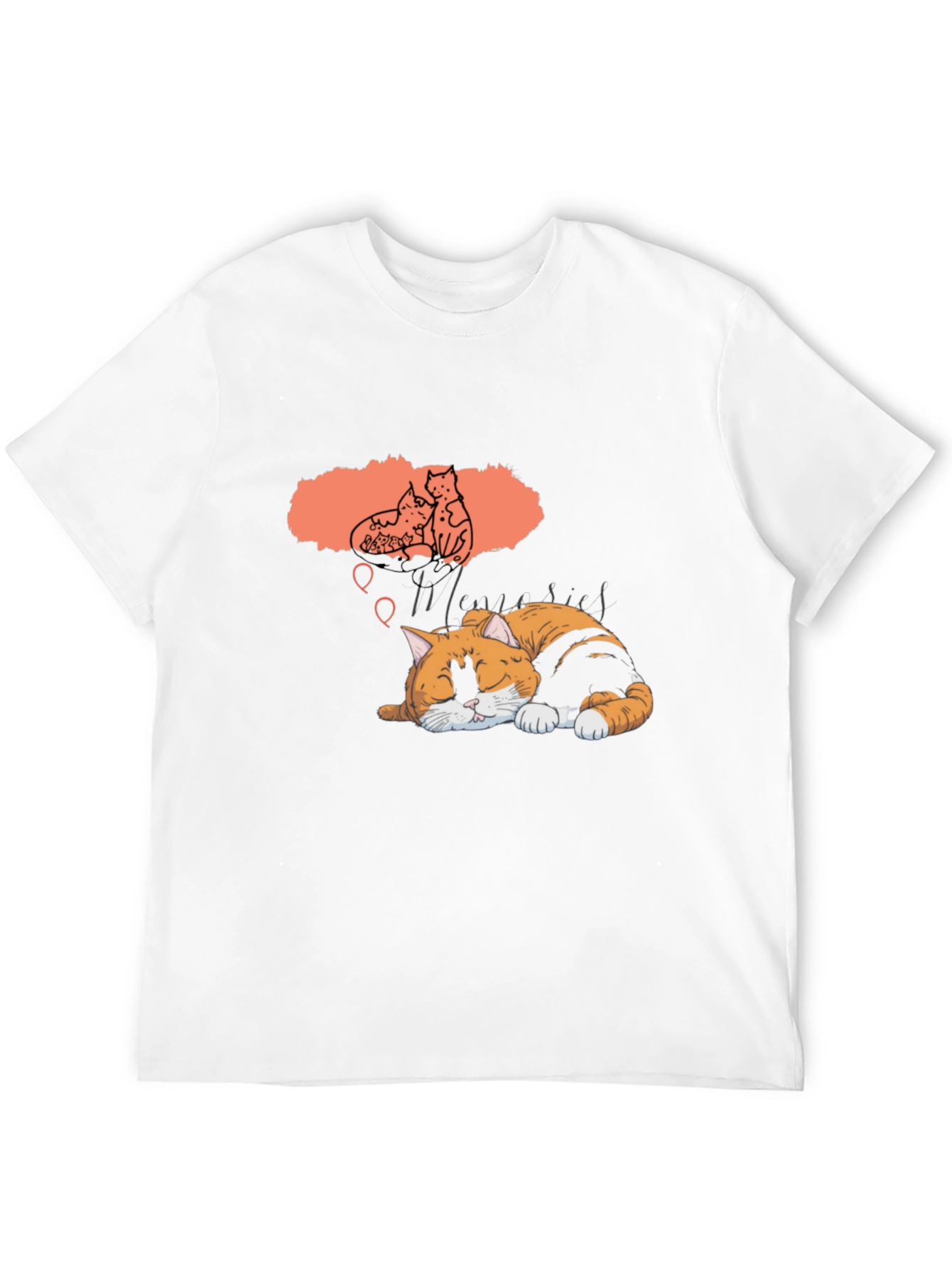 Dreaming Cat Graphic T-Shirt - Unisex Black Tee