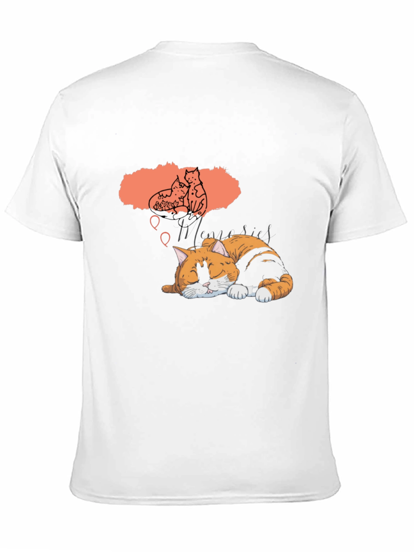 Dreaming Cat Graphic T-Shirt - Unisex Black Tee
