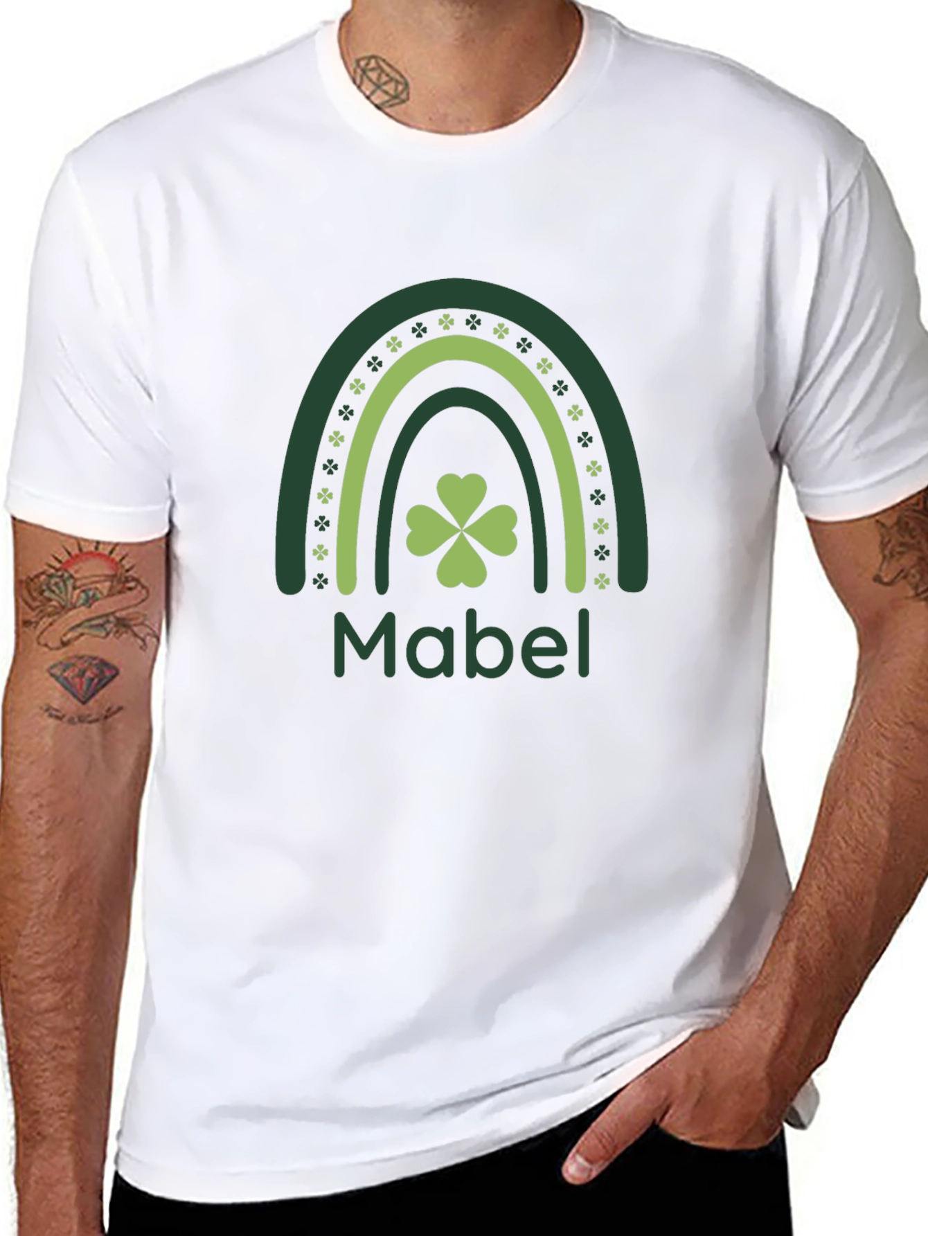 Mabels St. Patricks Day Clover Rainbow Tee