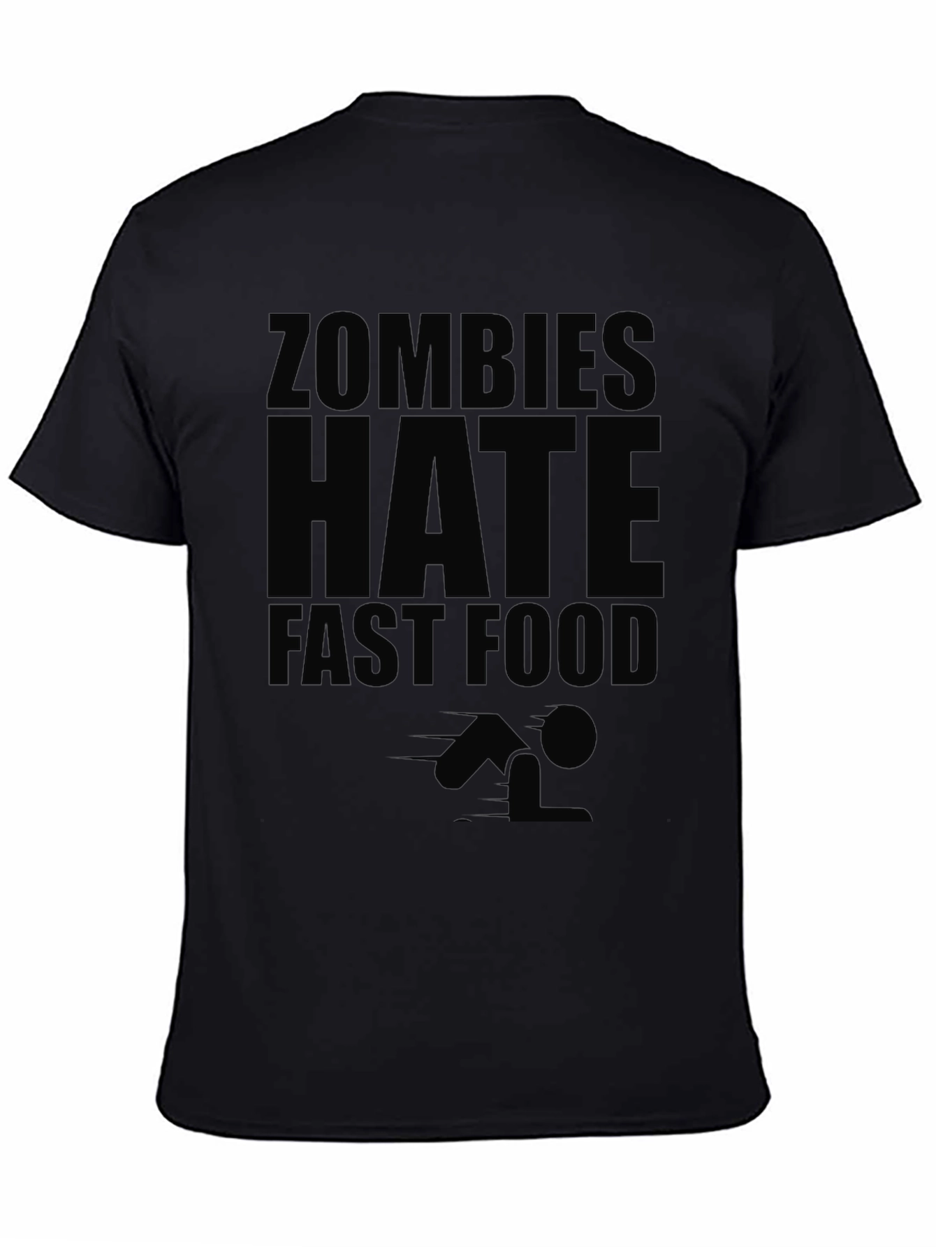 Zombies Hate Fast Food Black Graphic Tee