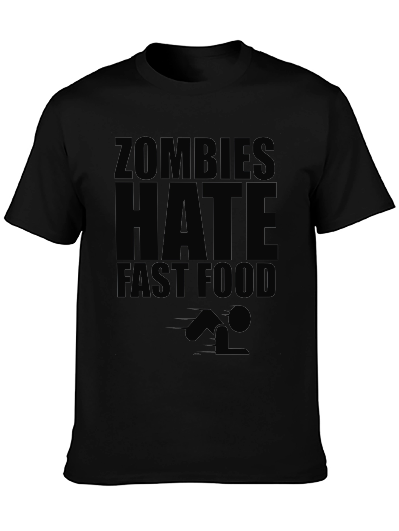Zombies Hate Fast Food Black Graphic Tee