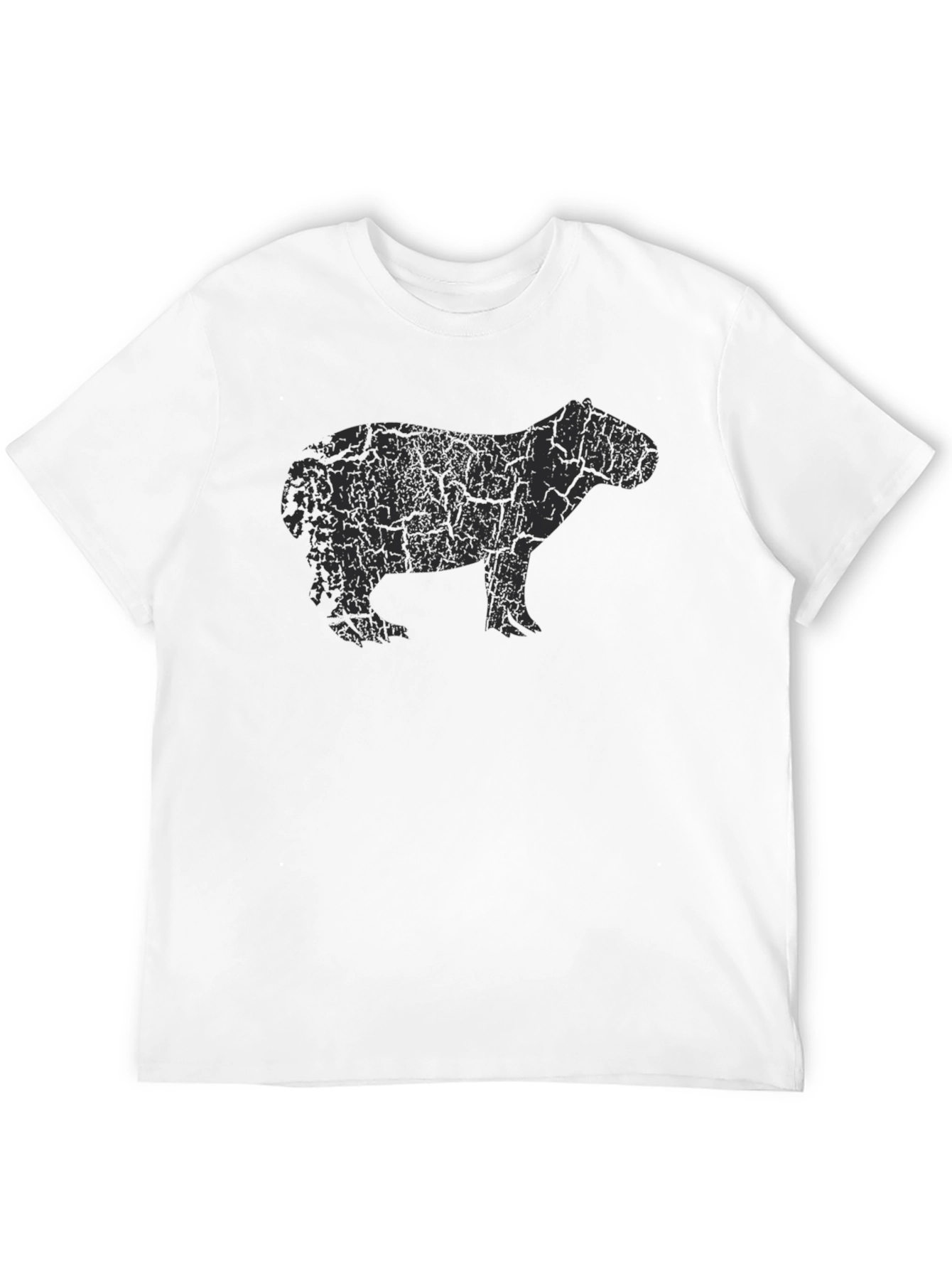 Black Capybara Silhouette Graphic T-Shirt