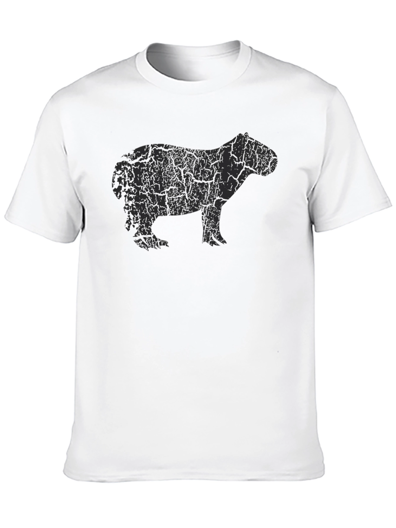 Black Capybara Silhouette Graphic T-Shirt