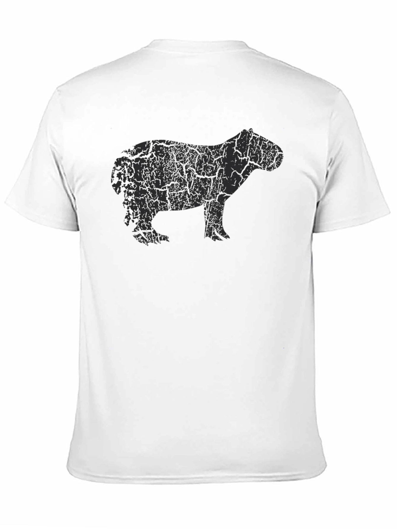 Black Capybara Silhouette Graphic T-Shirt