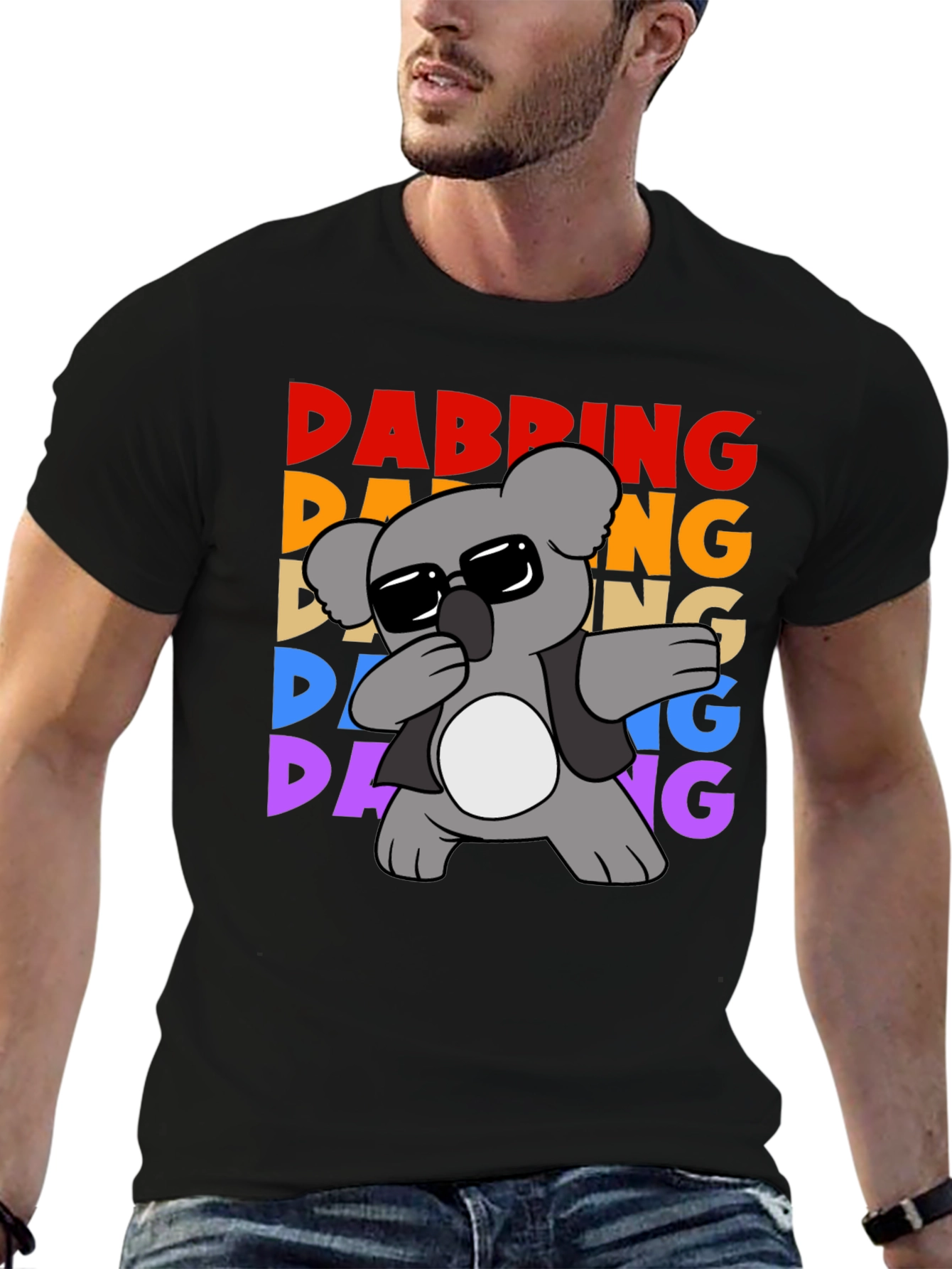 Dabbing Koala Graphic Tee - Mens Black T-Shirt