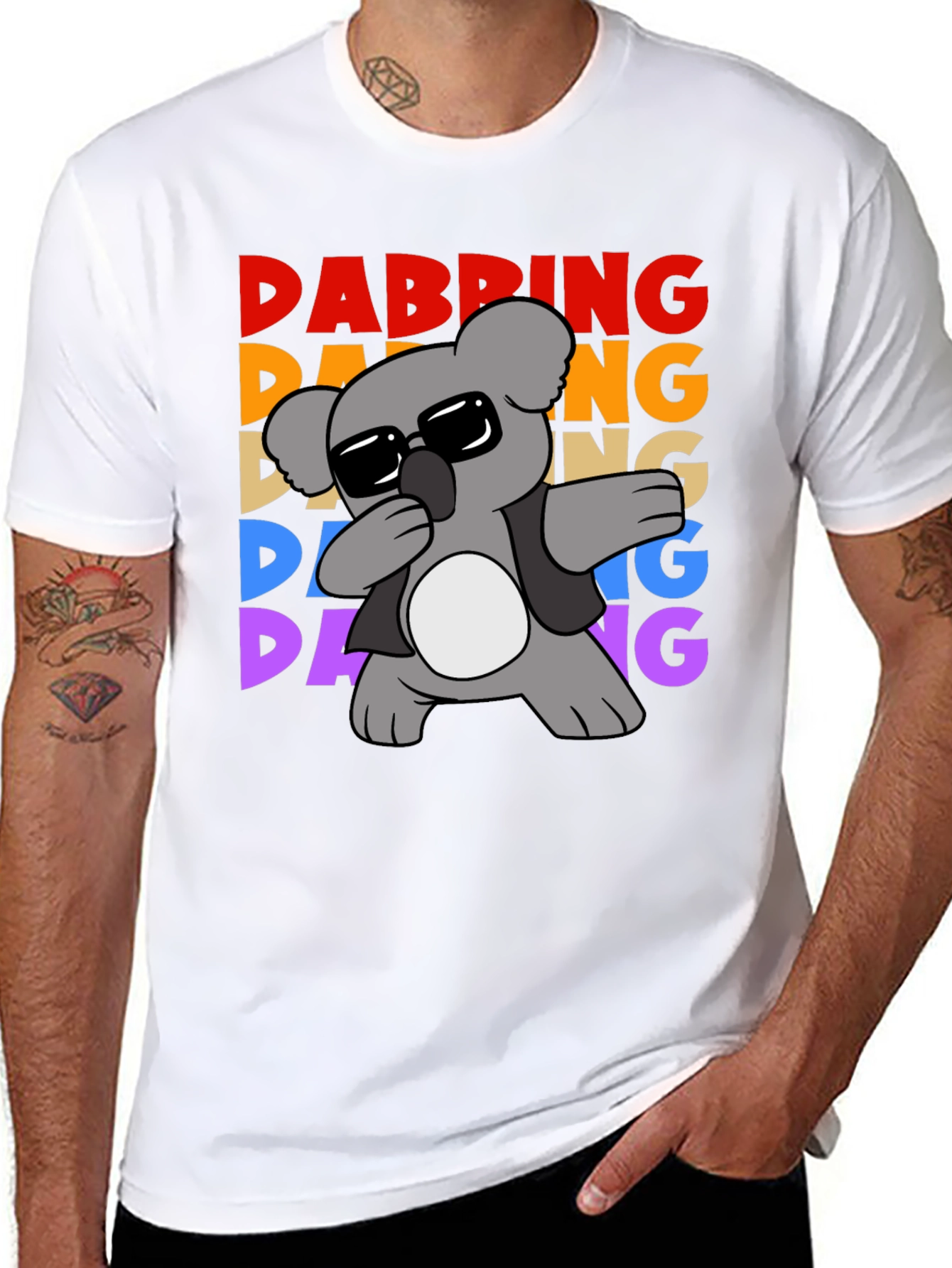 Dabbing Koala Graphic Tee - Mens Black T-Shirt