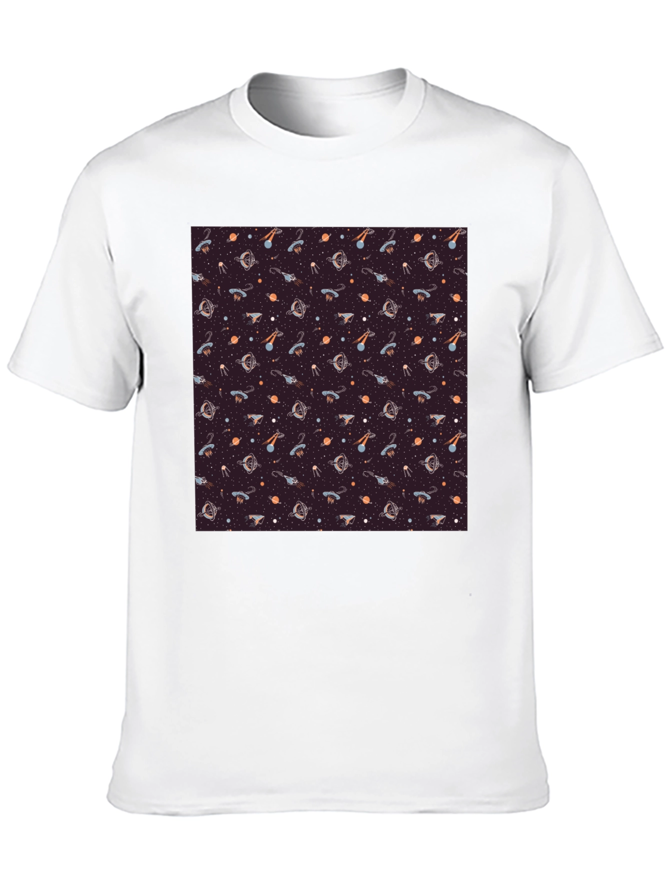 Cosmic Pattern Tee - Black Cotton Blend