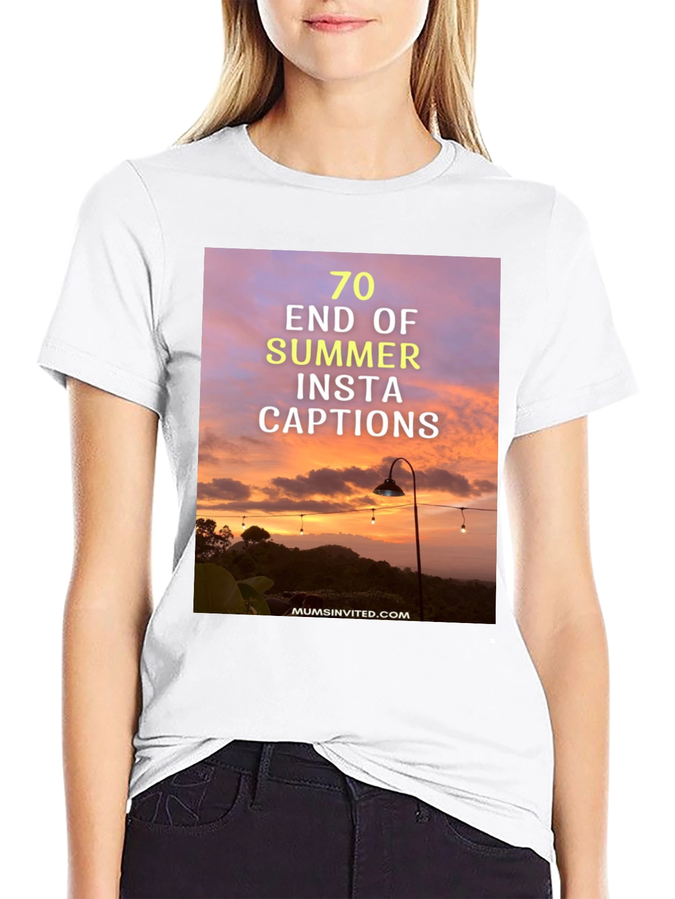 Summer Insta Captions Graphic Tee - Black Casual Shirt