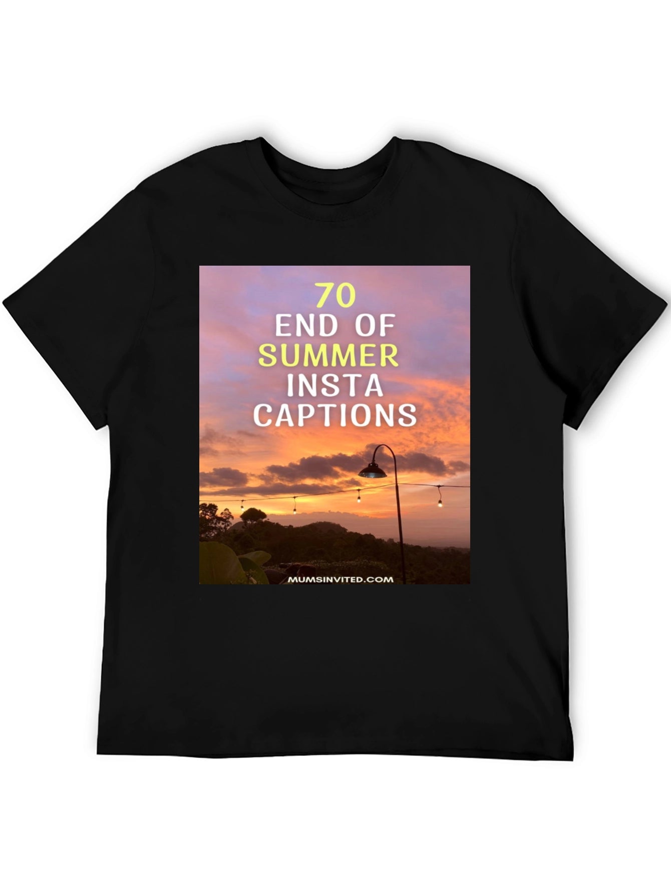 Summer Insta Captions Graphic Tee - Black Casual Shirt