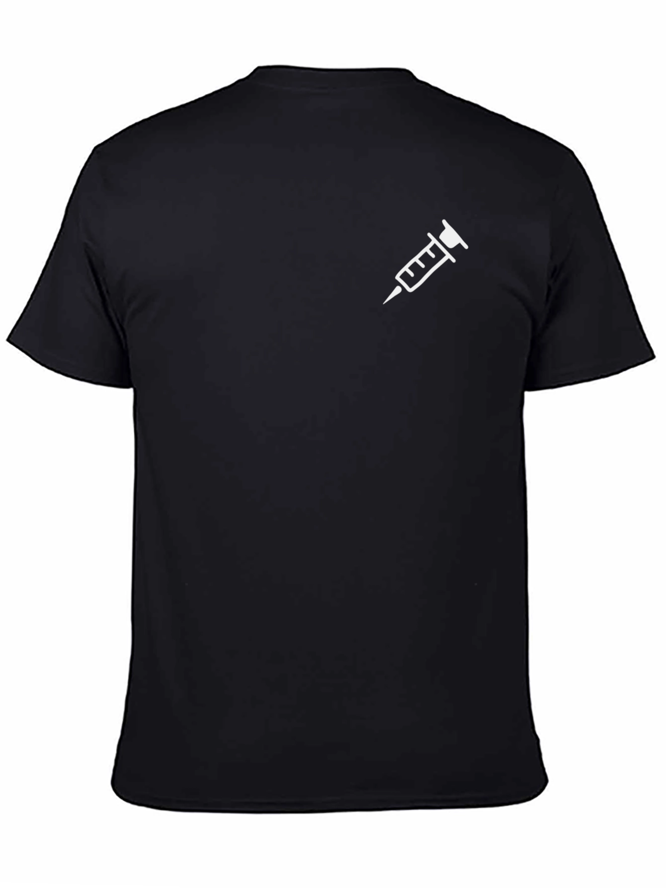 Mens Black T-Shirt with Syringe Graphic