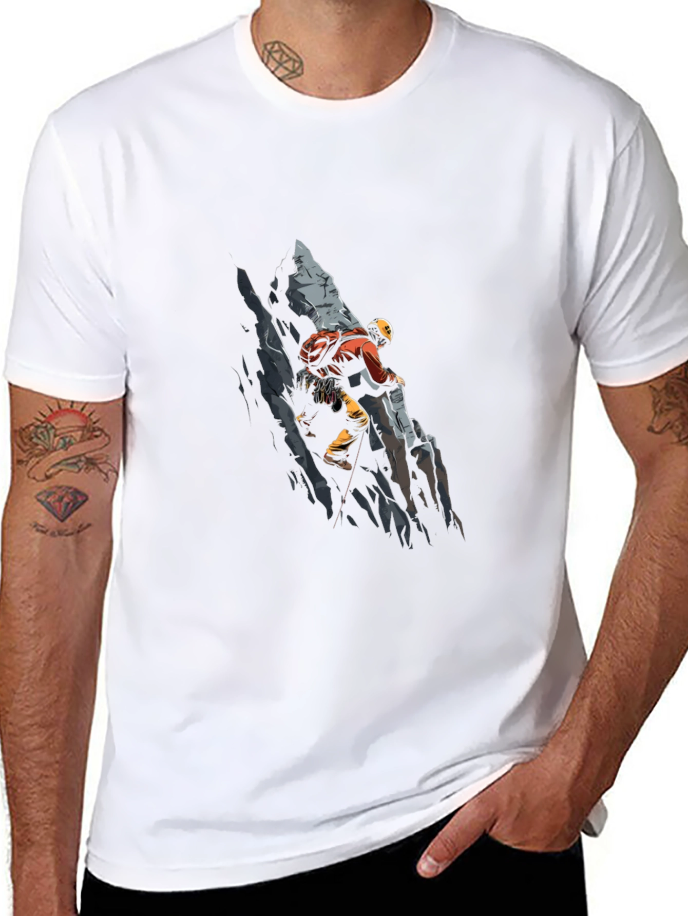 Climber Graphic Tee - Black Cotton T-Shirt