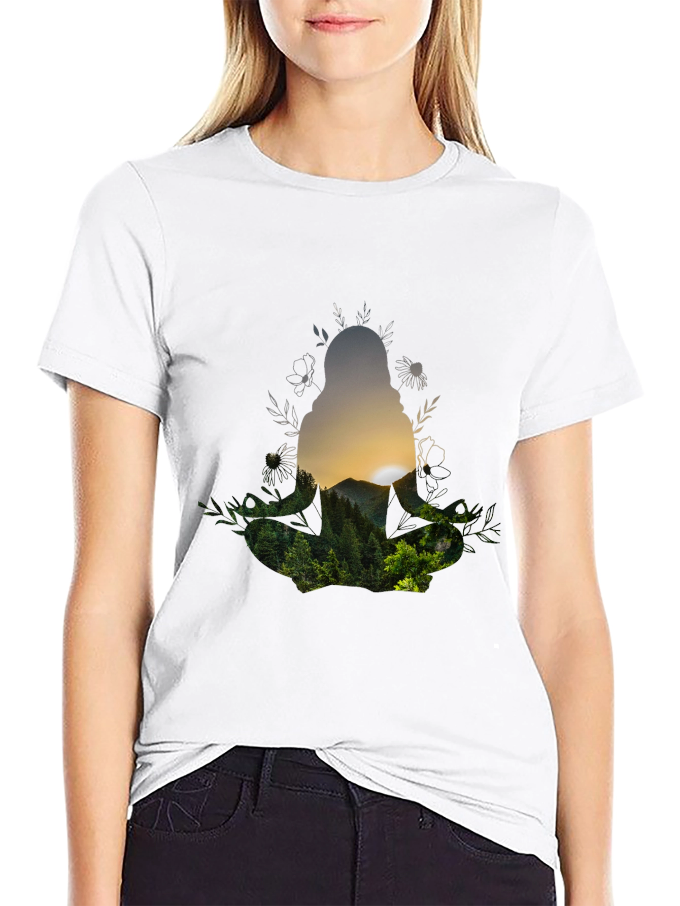 Nature Silhouette Graphic Tee - Unisex Black T-Shirt