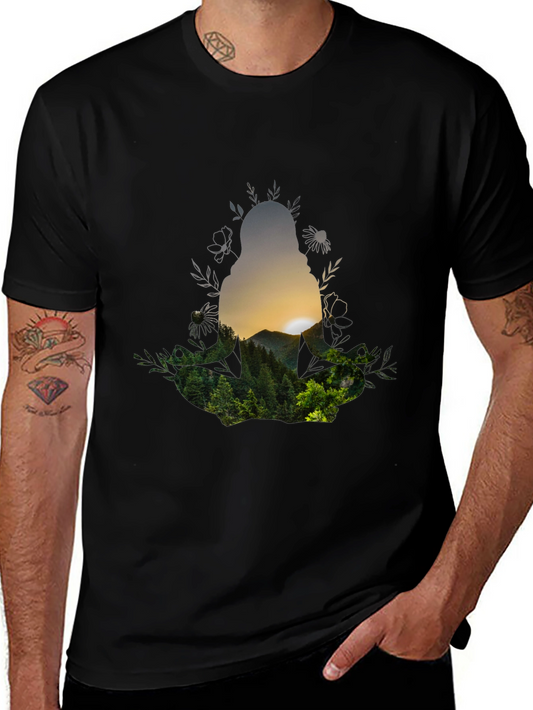 Nature Silhouette Graphic Tee - Unisex Black T-Shirt