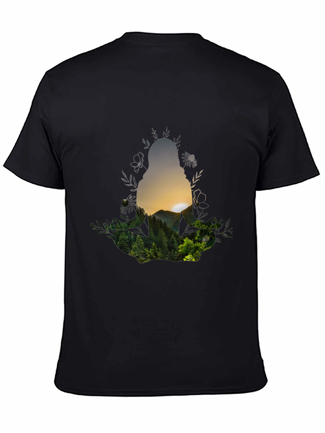 Nature Silhouette Graphic Tee - Unisex Black T-Shirt