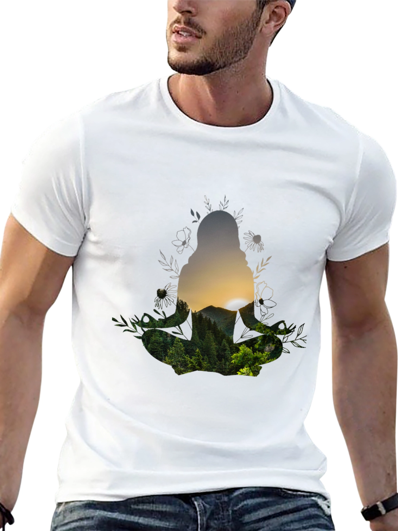 Nature Silhouette Graphic Tee - Unisex Black T-Shirt
