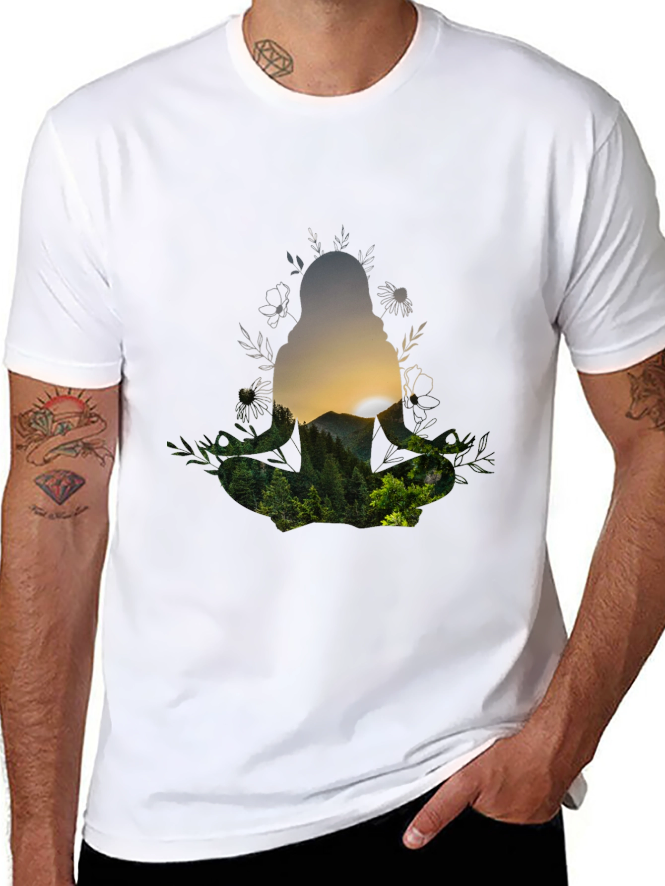 Nature Silhouette Graphic Tee - Unisex Black T-Shirt