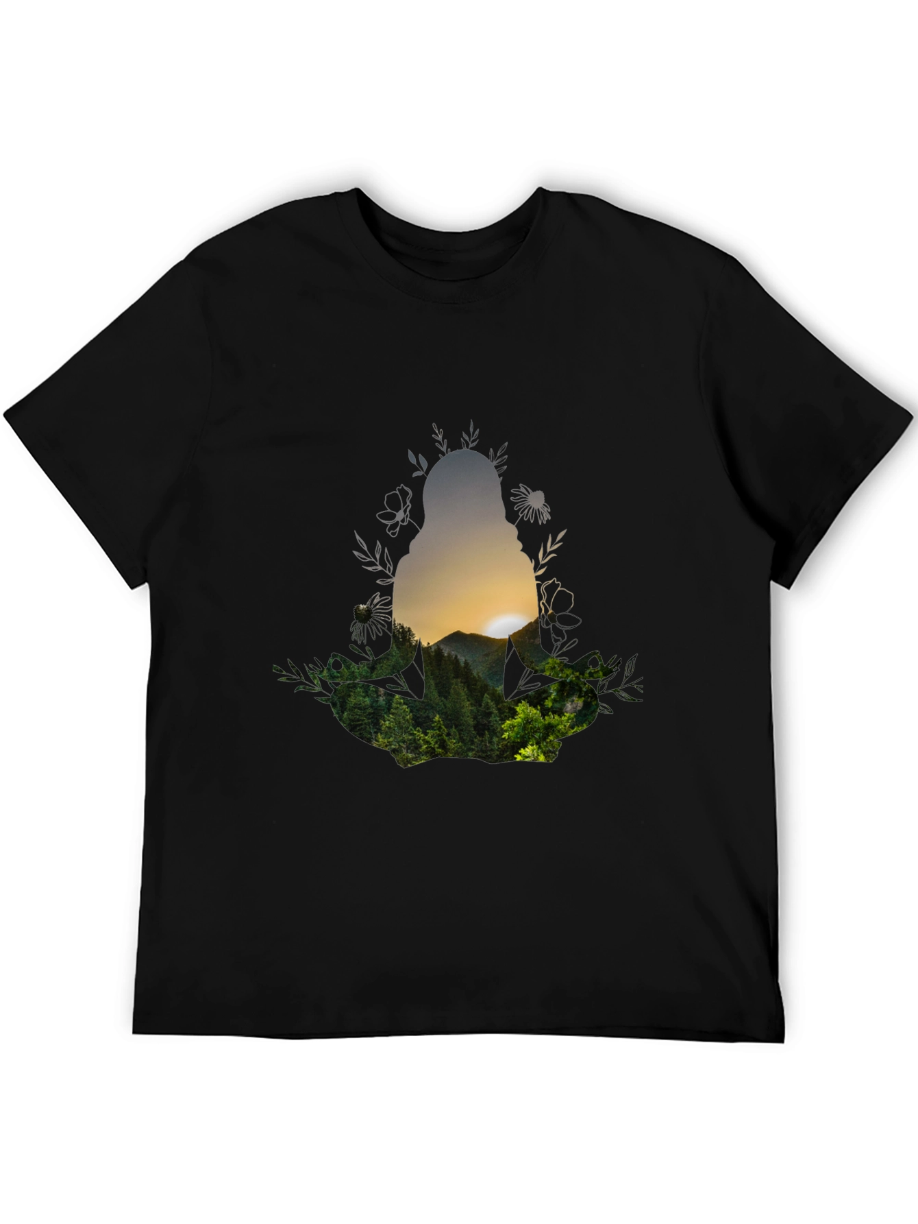 Nature Silhouette Graphic Tee - Unisex Black T-Shirt