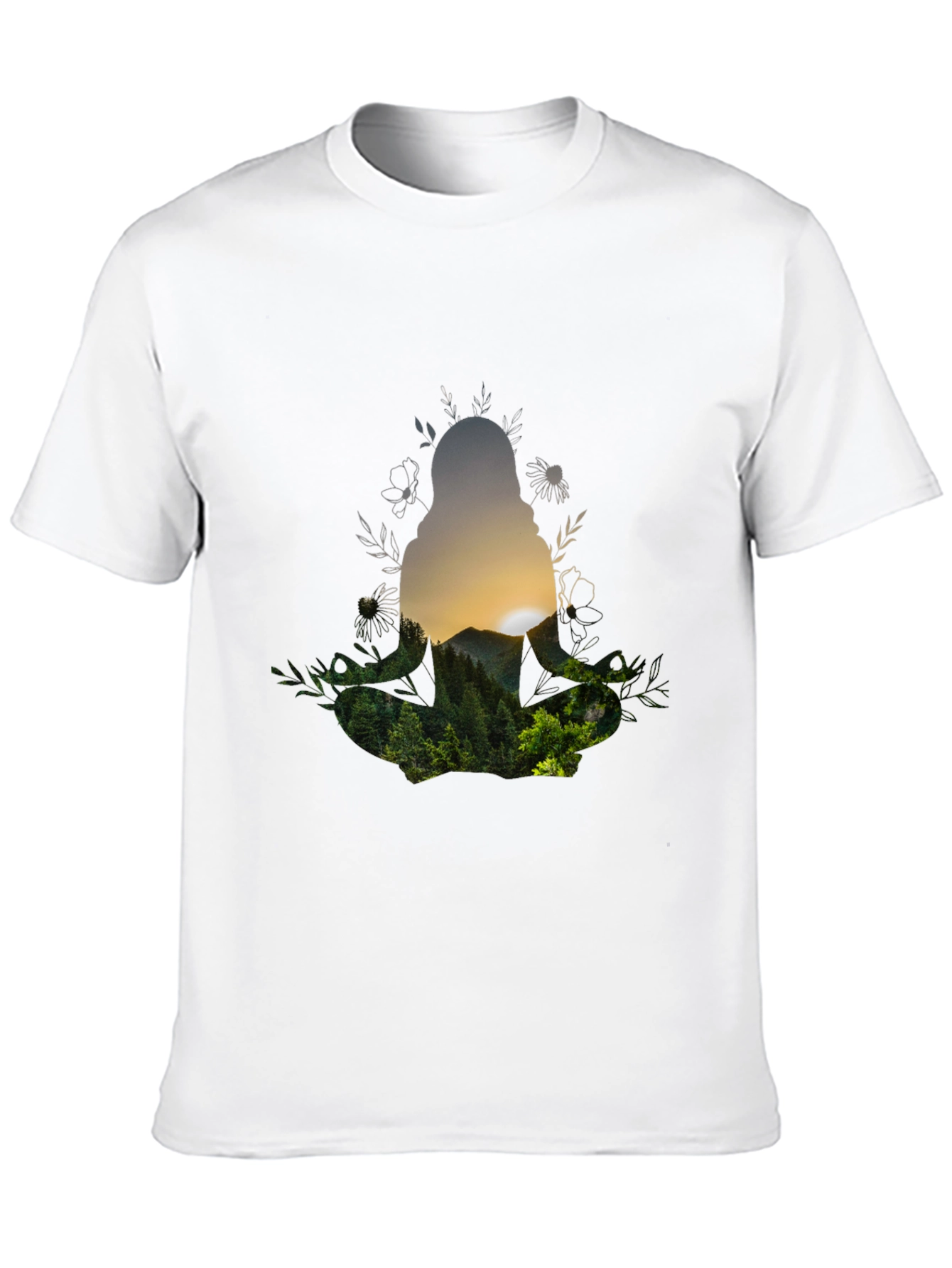 Nature Silhouette Graphic Tee - Unisex Black T-Shirt