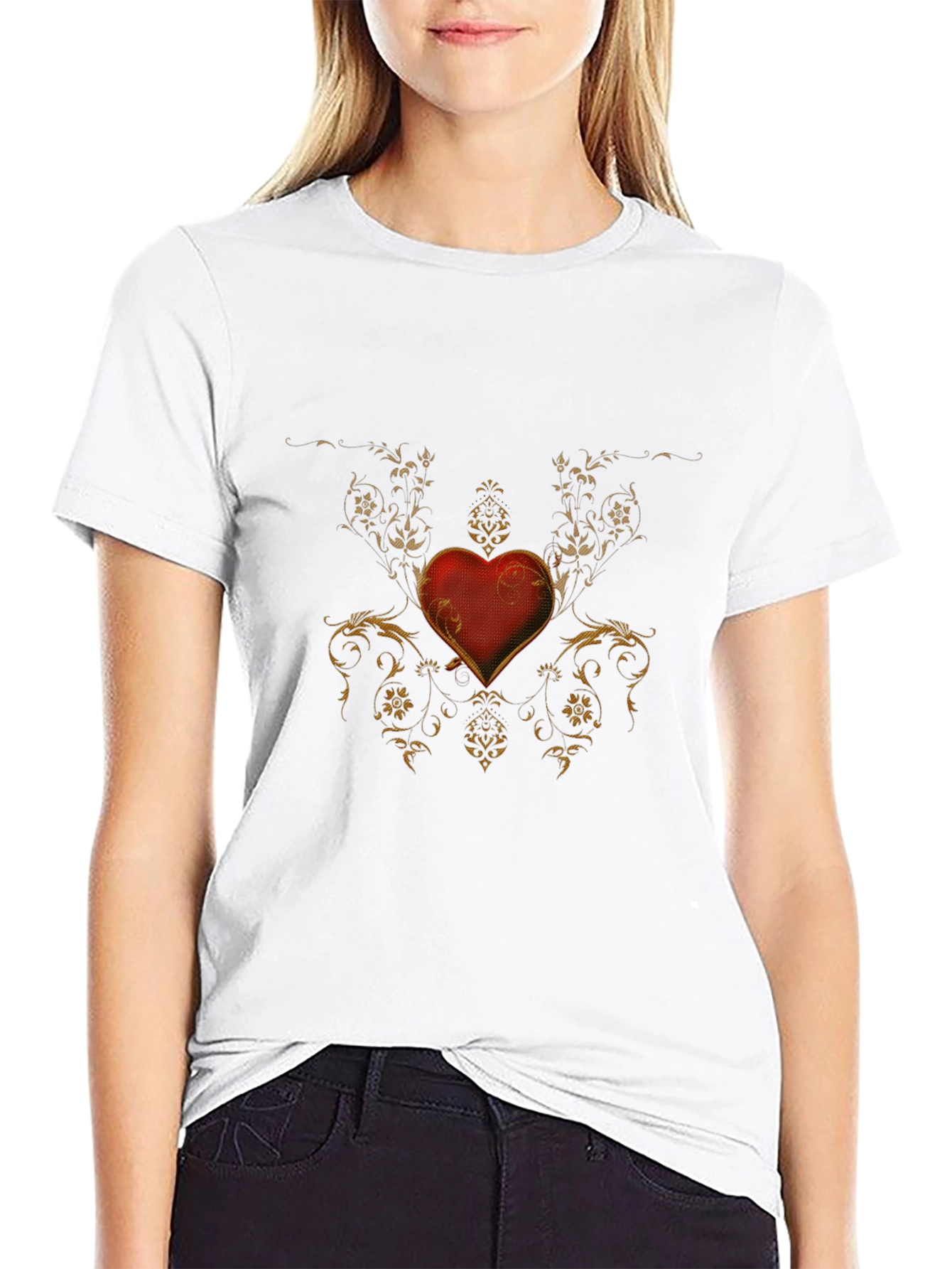 Heart & Flourish Graphic Black T-Shirt