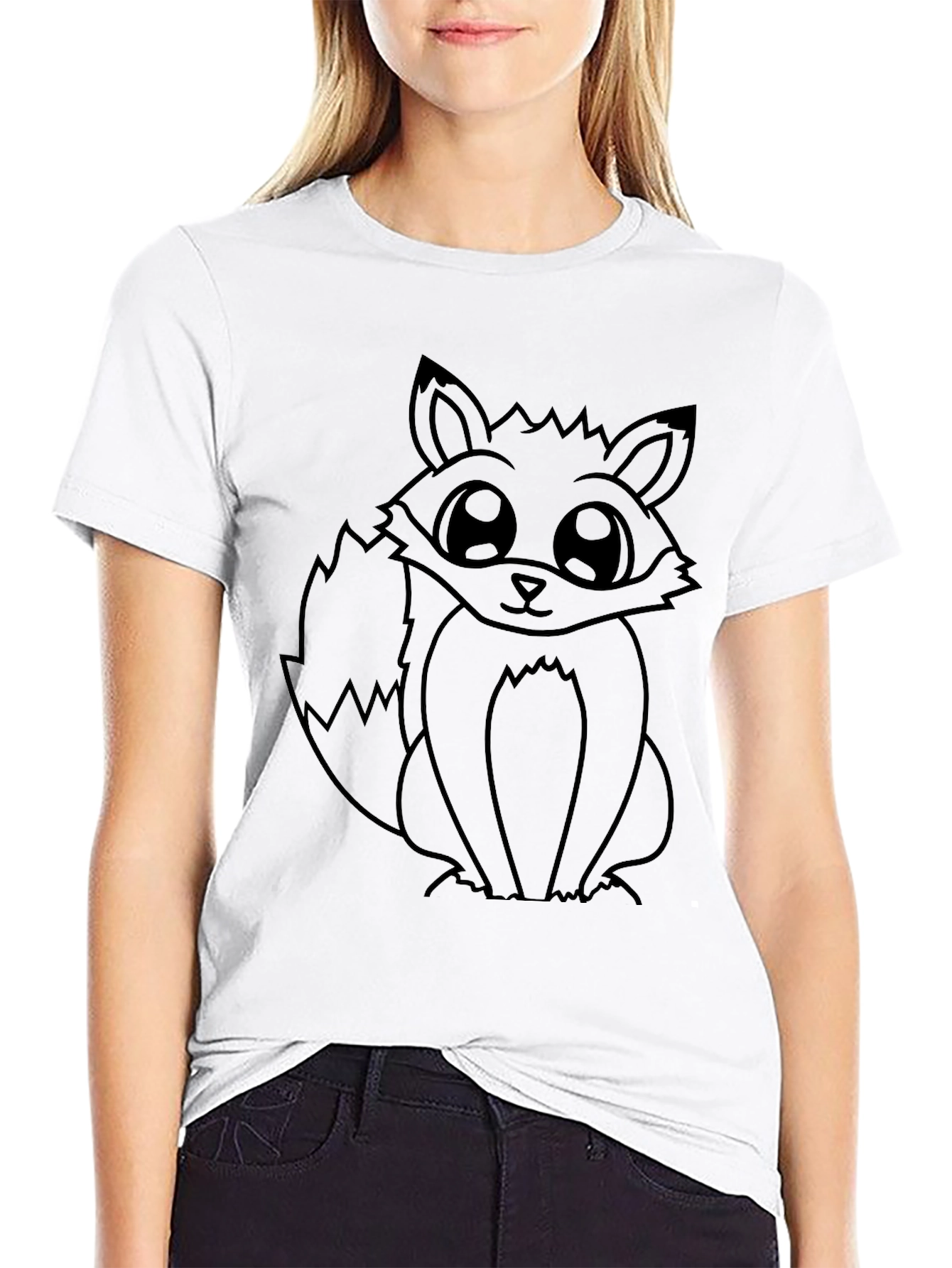 Fox Graphic Black T-Shirt - Unisex Casual Tee