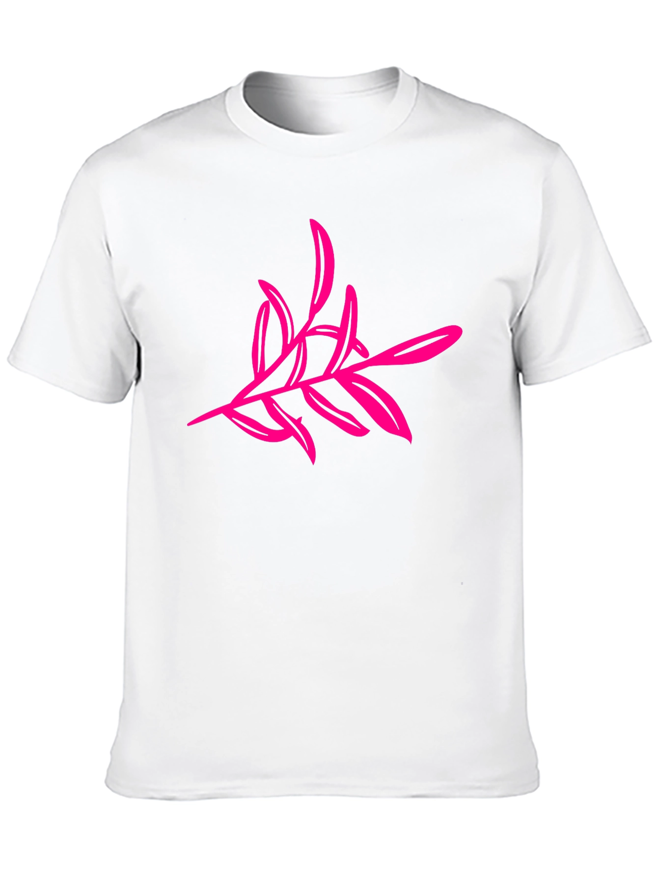 Black T-Shirt with Pink Floral Design