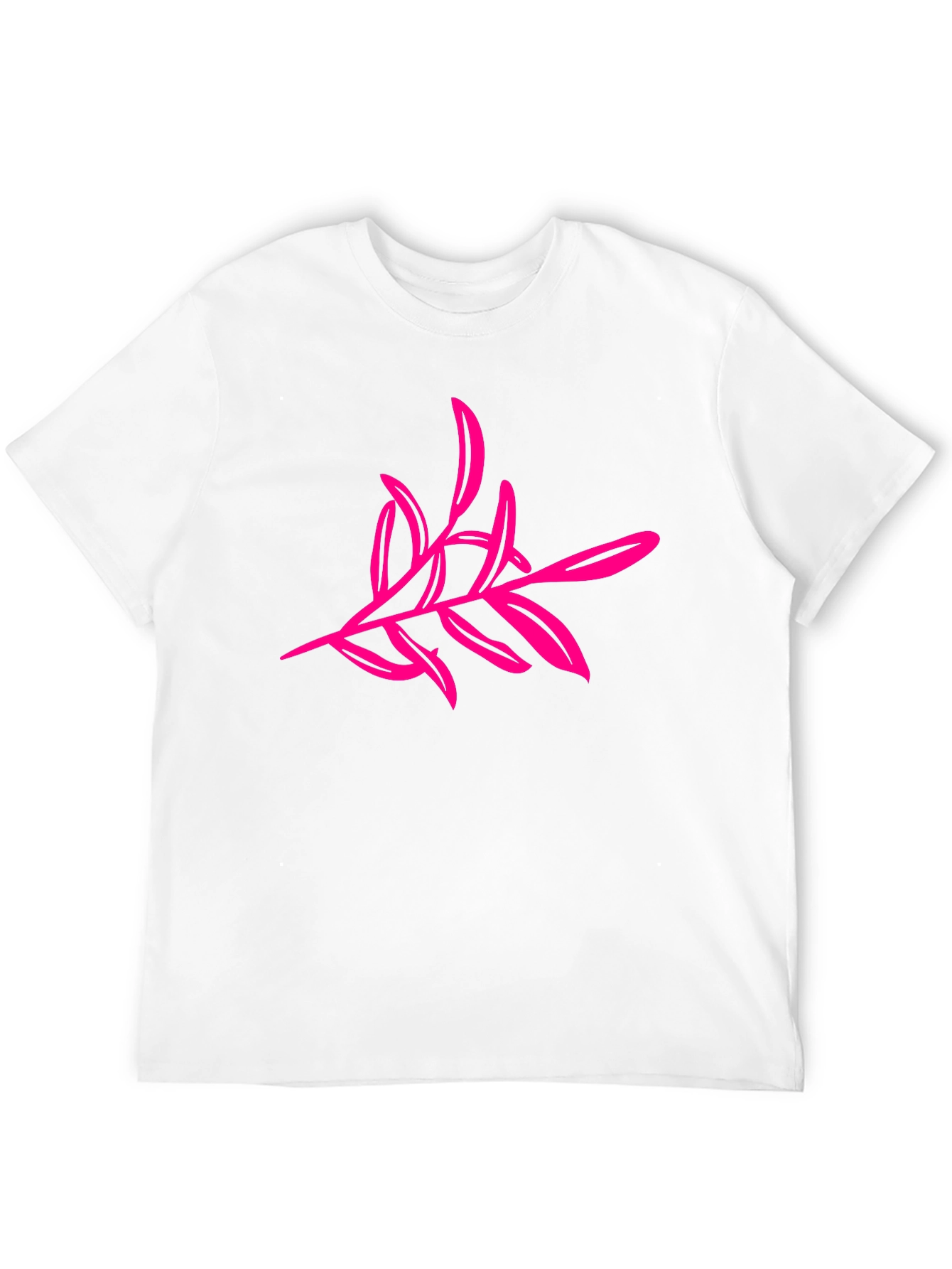 Black T-Shirt with Pink Floral Design