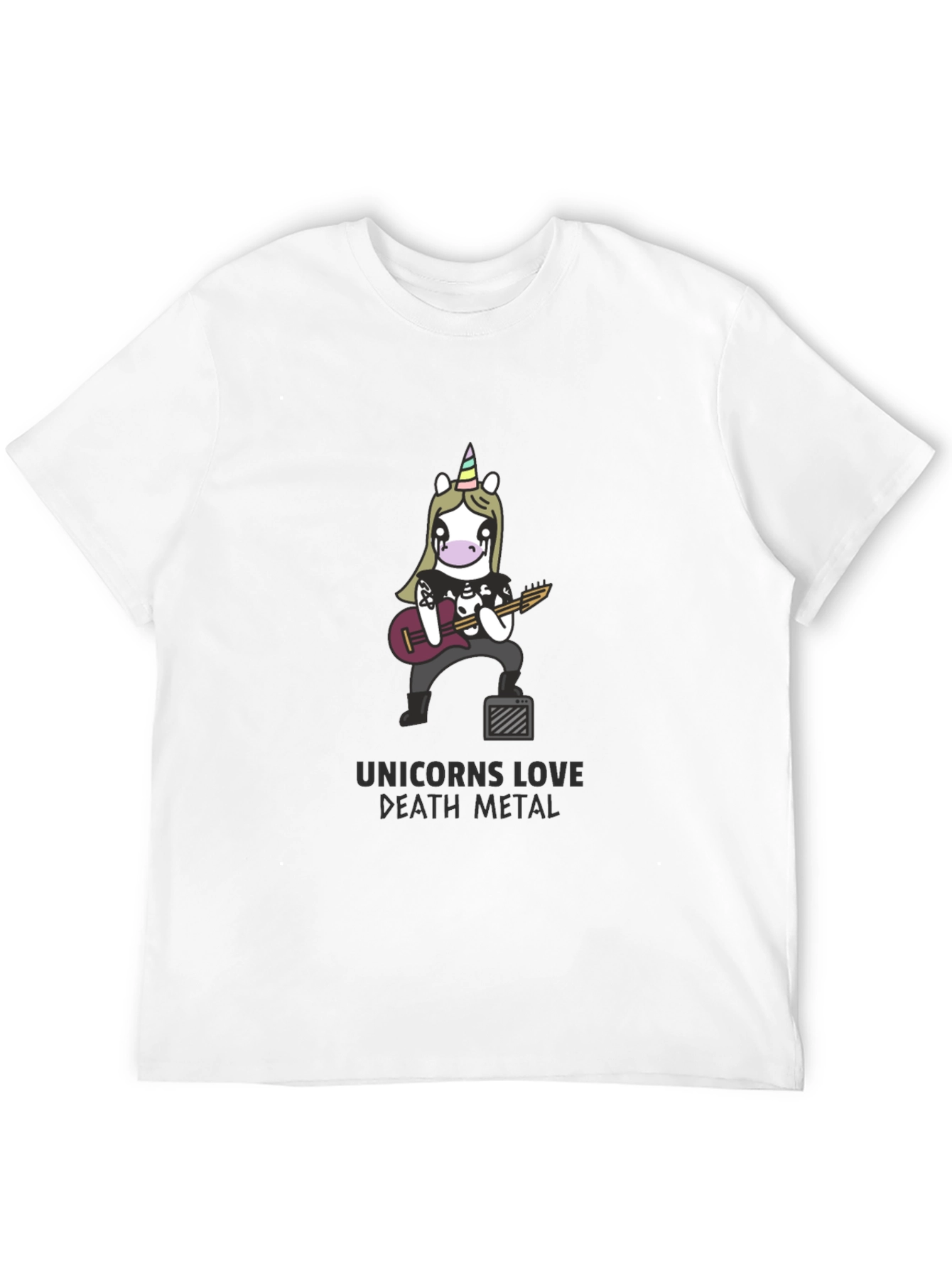 Unicorns Love Death Metal Black T-Shirt