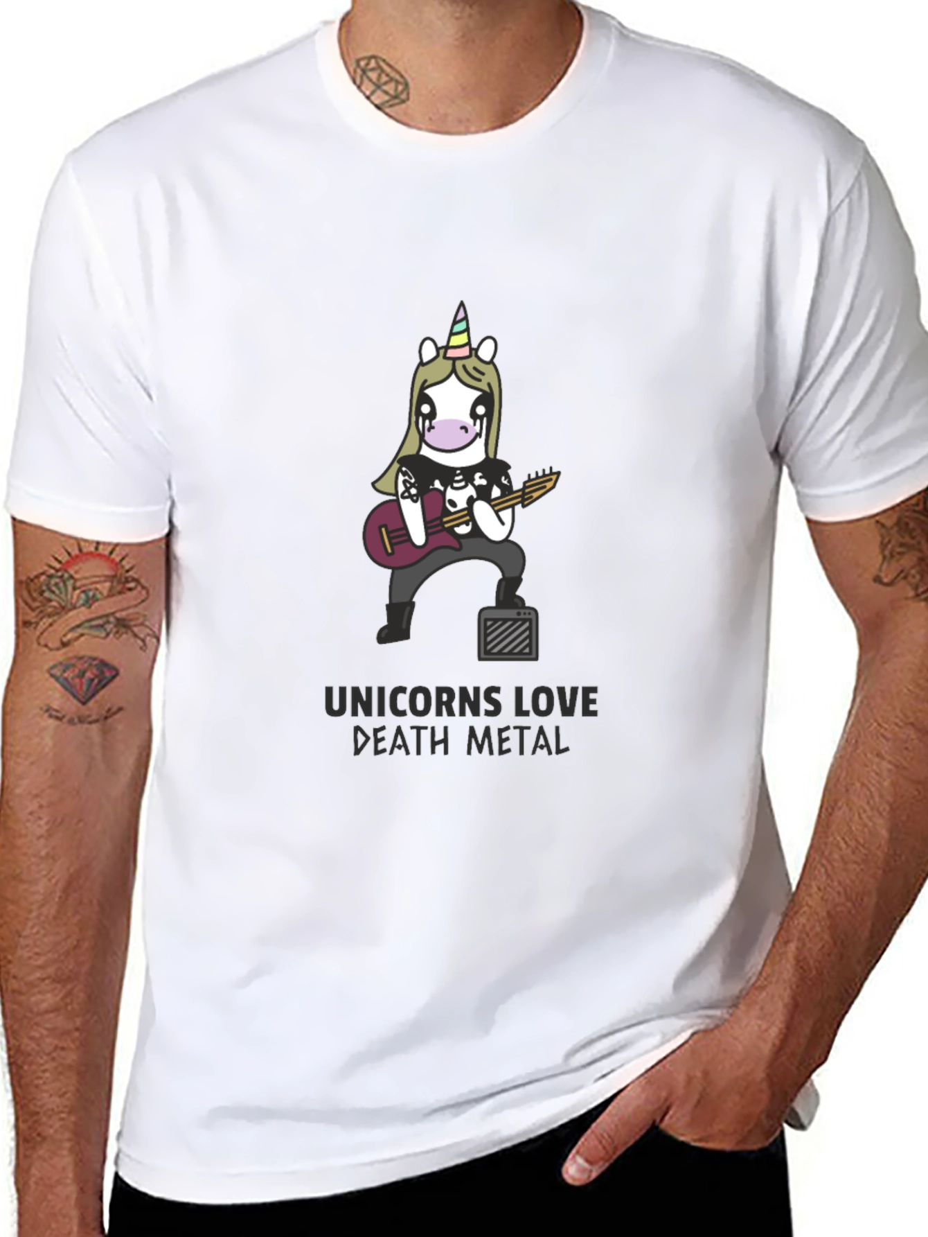 Unicorns Love Death Metal Black T-Shirt