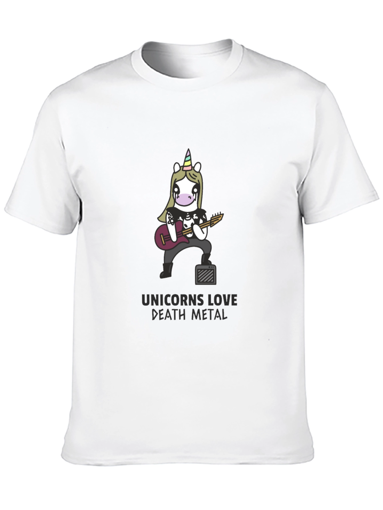 Unicorns Love Death Metal Black T-Shirt