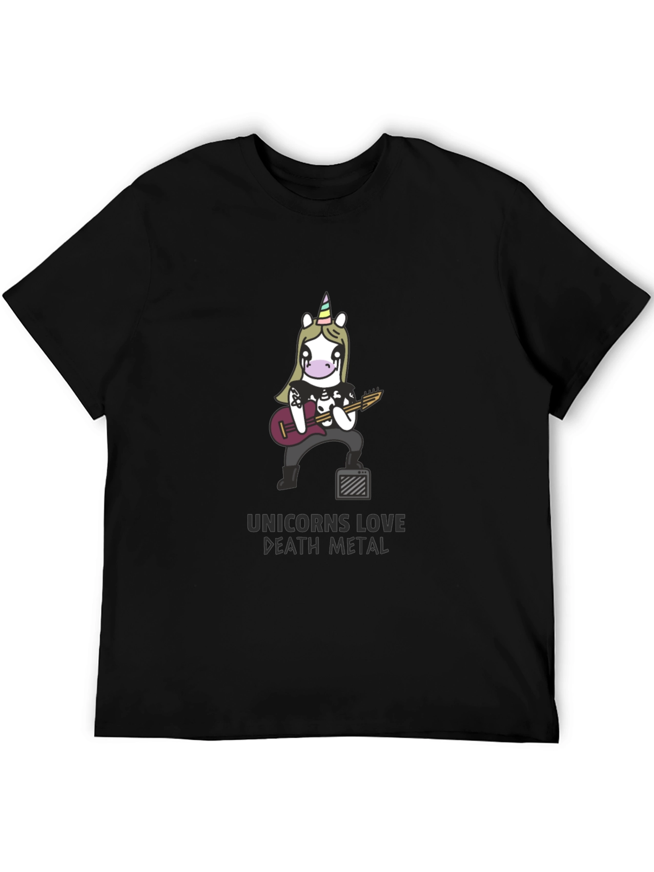 Unicorns Love Death Metal Black T-Shirt