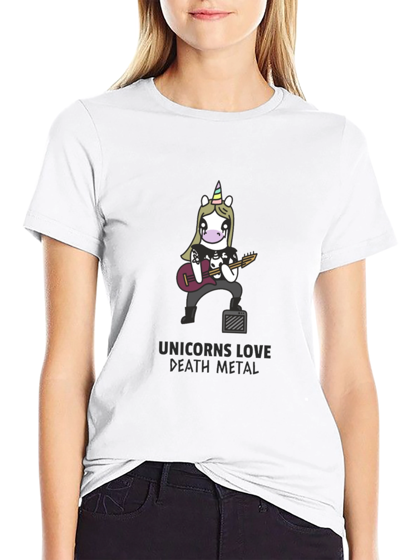 Unicorns Love Death Metal Black T-Shirt