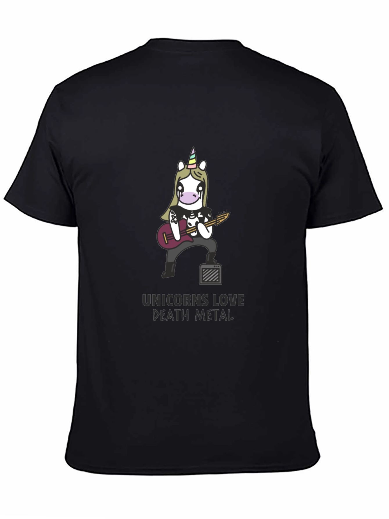 Unicorns Love Death Metal Black T-Shirt
