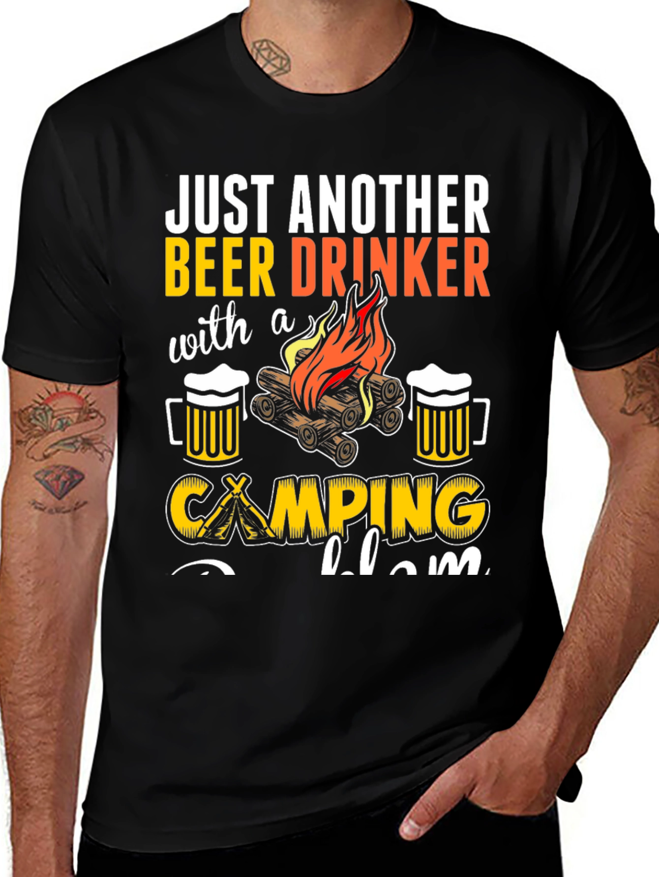 Beer Drinker Camping T-Shirt