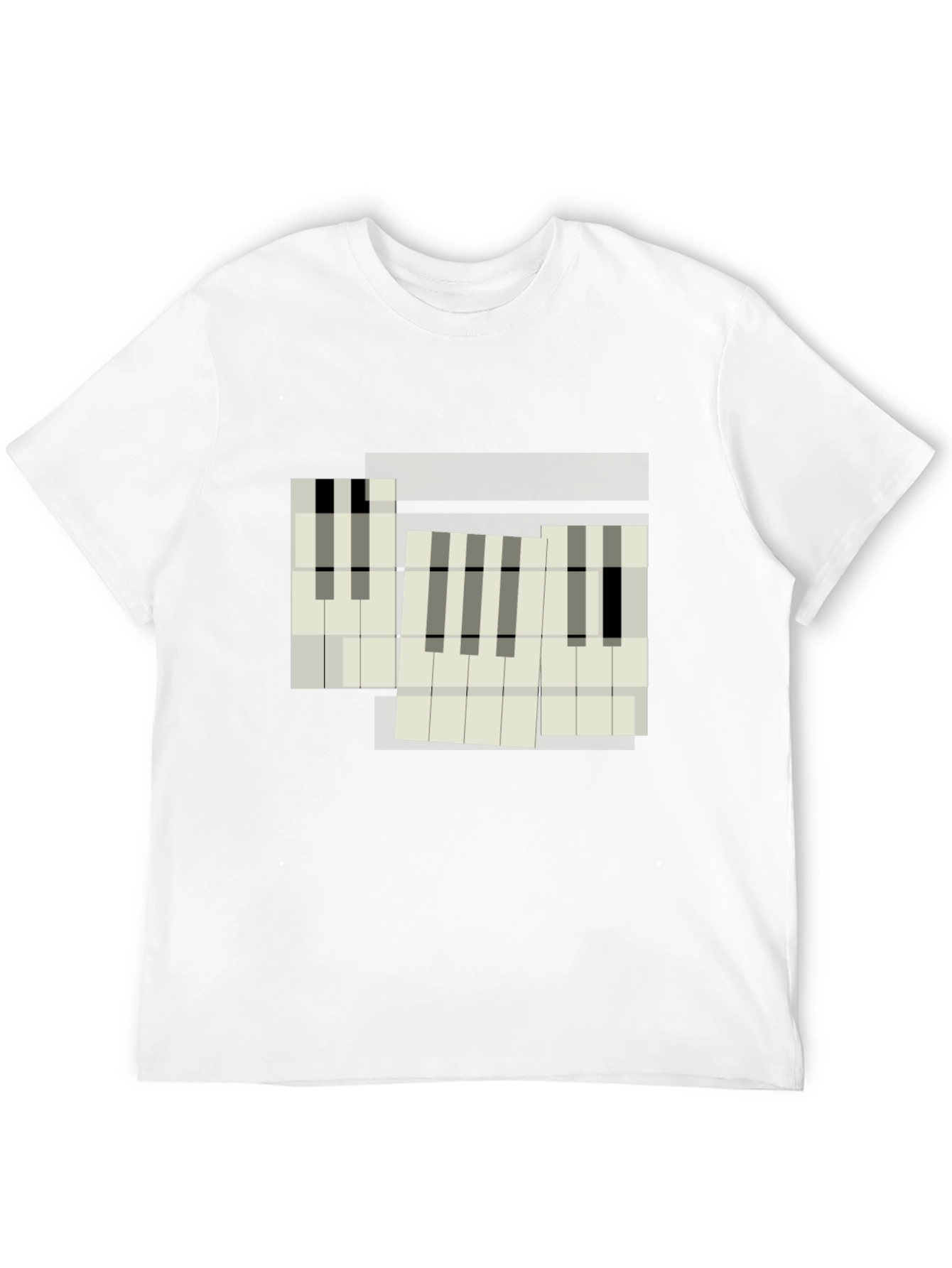 Abstract Piano Keys Graphic Tee - Modern Musician Style