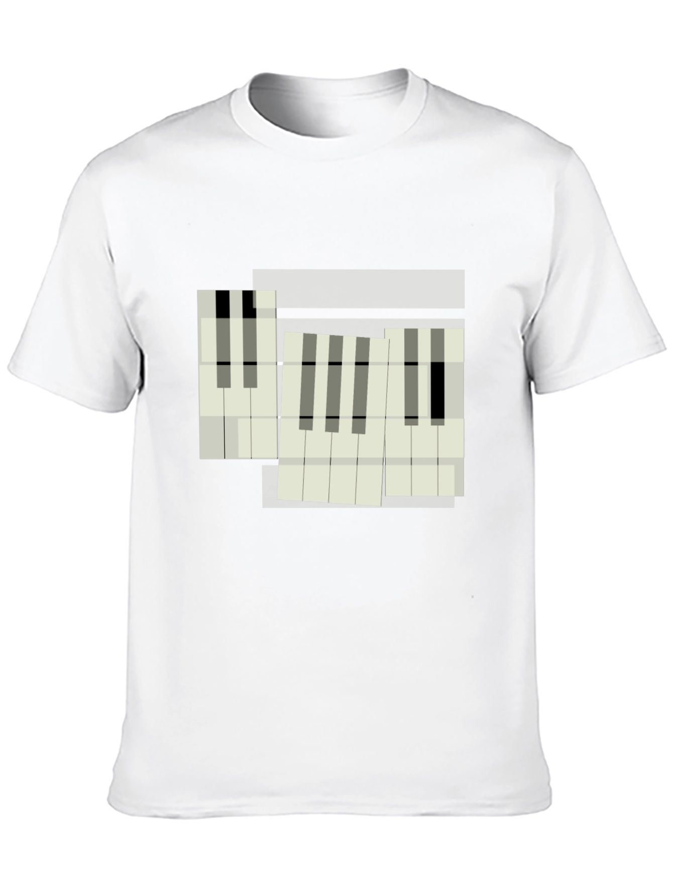Abstract Piano Keys Graphic Tee - Modern Musician Style