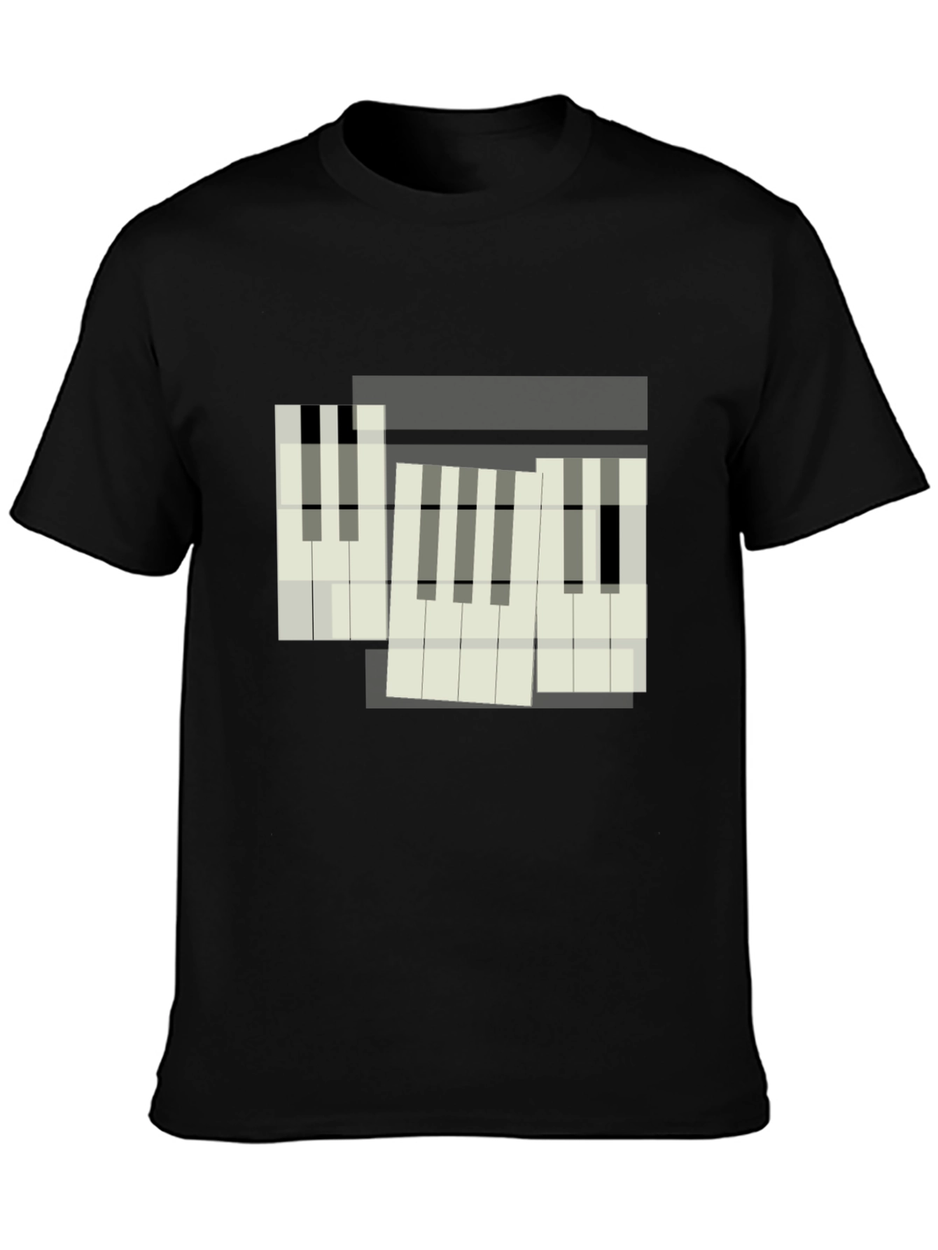 Abstract Piano Keys Graphic Tee - Modern Musician Style