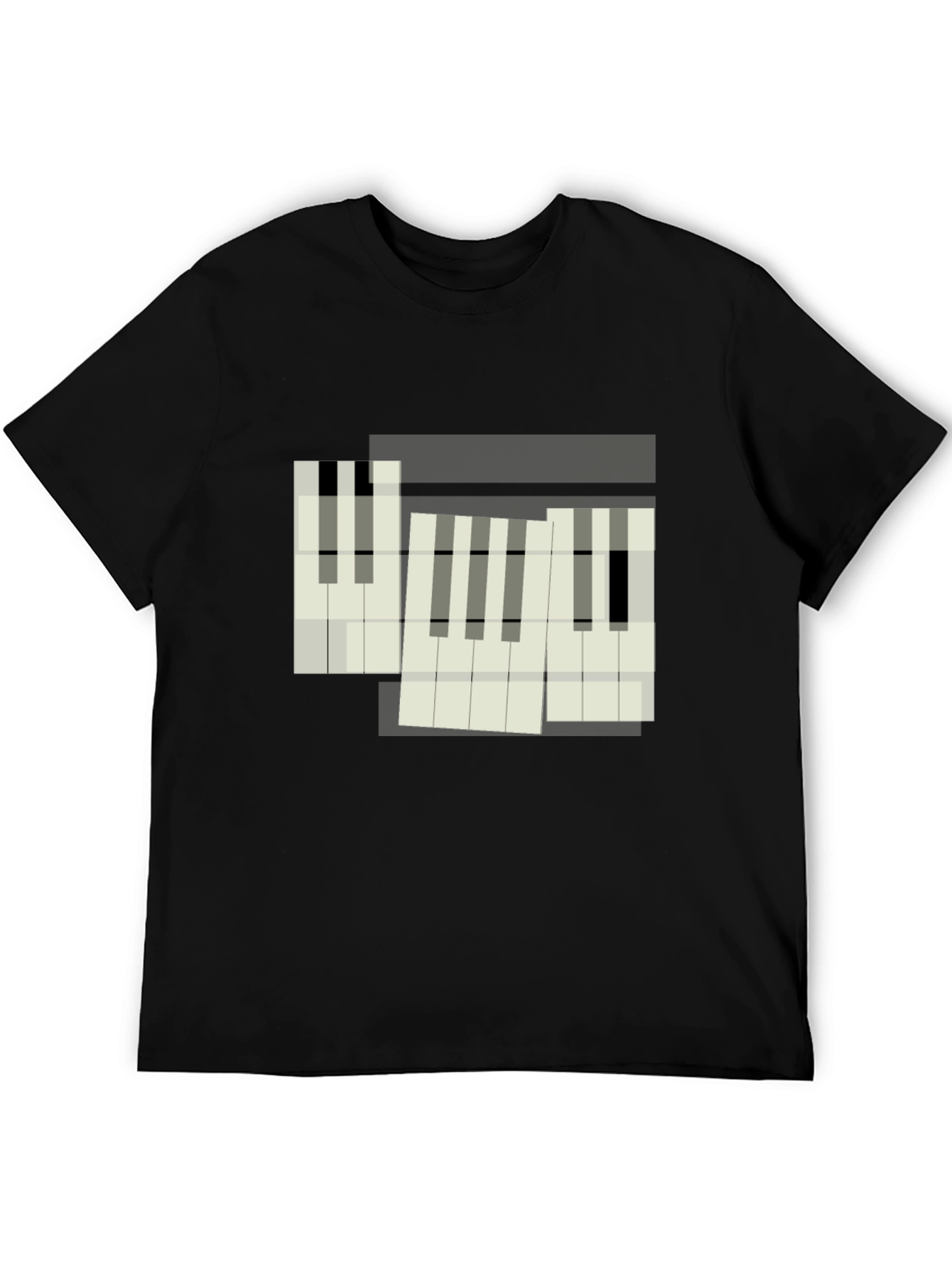 Abstract Piano Keys Graphic Tee - Modern Musician Style
