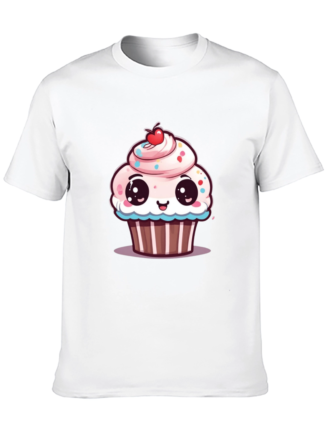 Cute Cartoon Cupcake Graphic T-Shirt