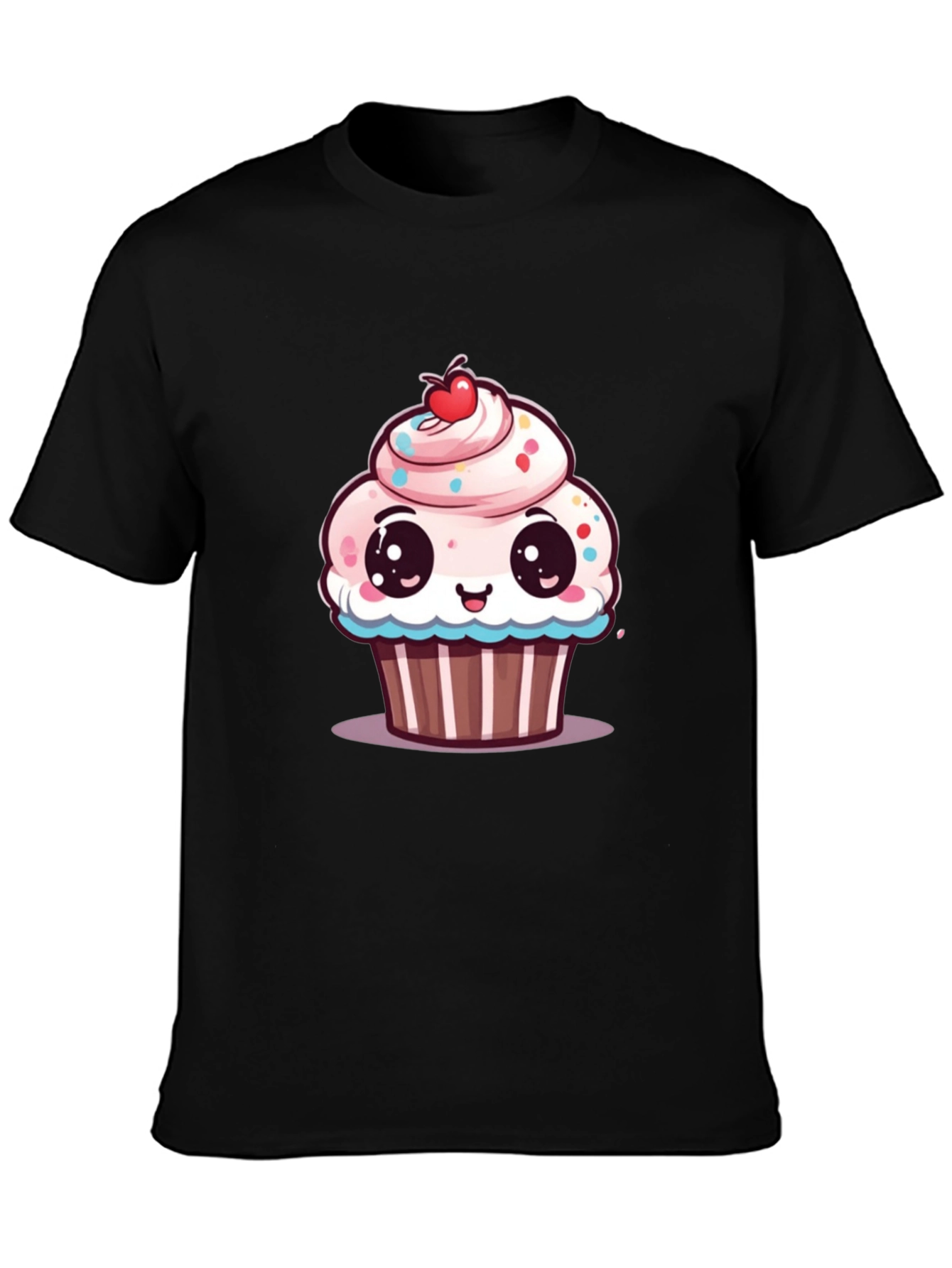 Cute Cartoon Cupcake Graphic T-Shirt