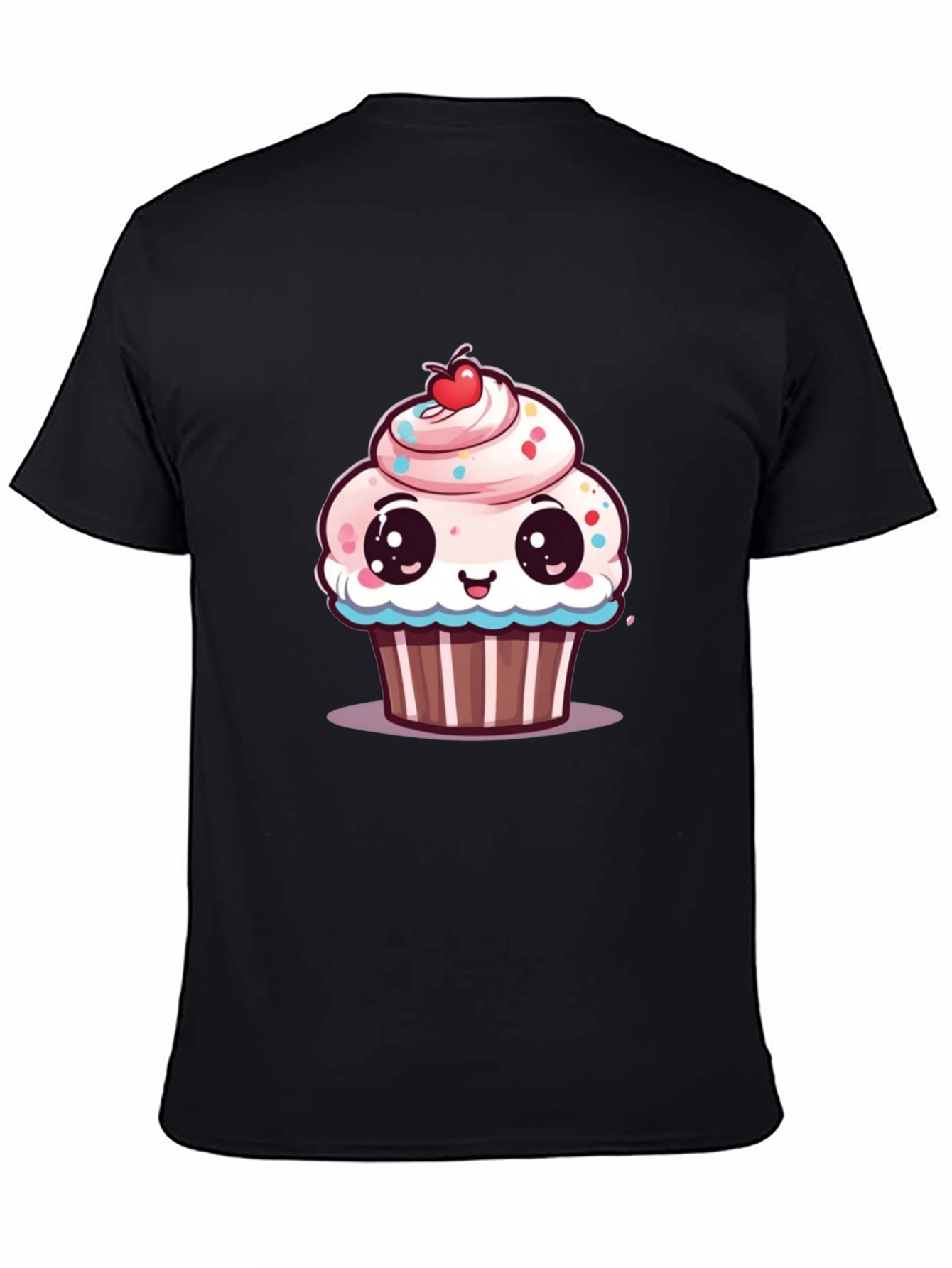 Cute Cartoon Cupcake Graphic T-Shirt